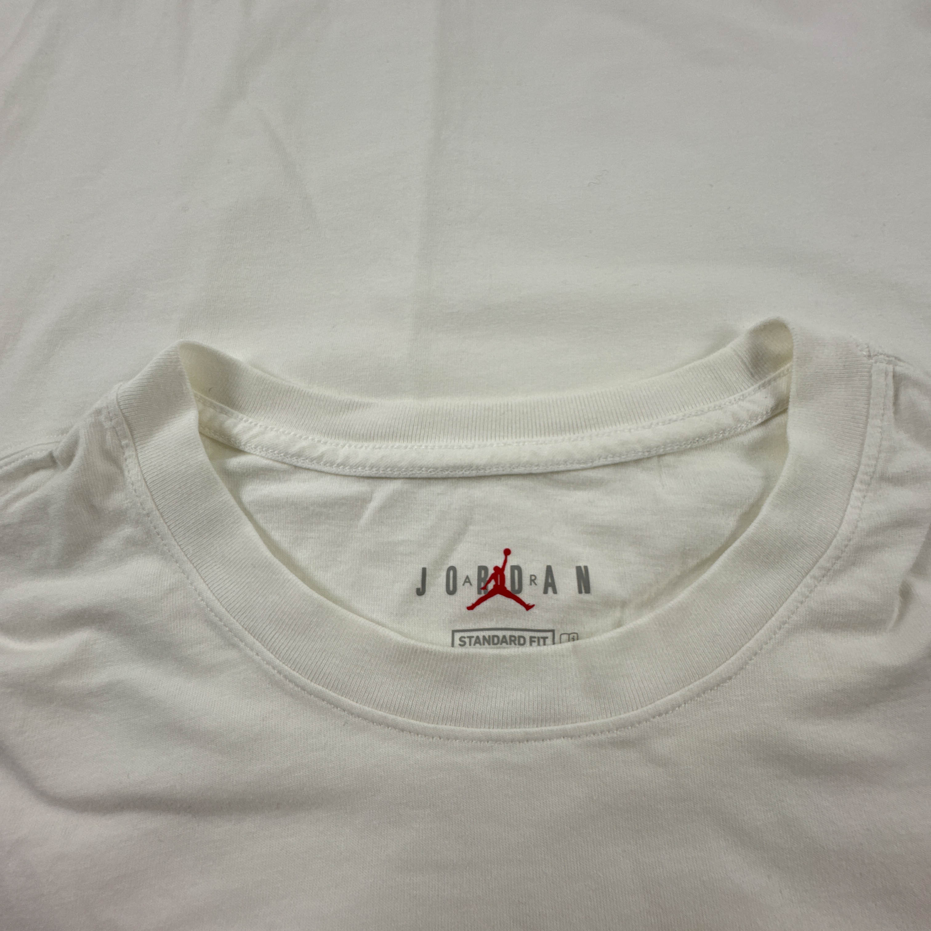 T Shirt Air Jordan bianca a girocollo in cotone con stampa frontale - Taglia XL uomo