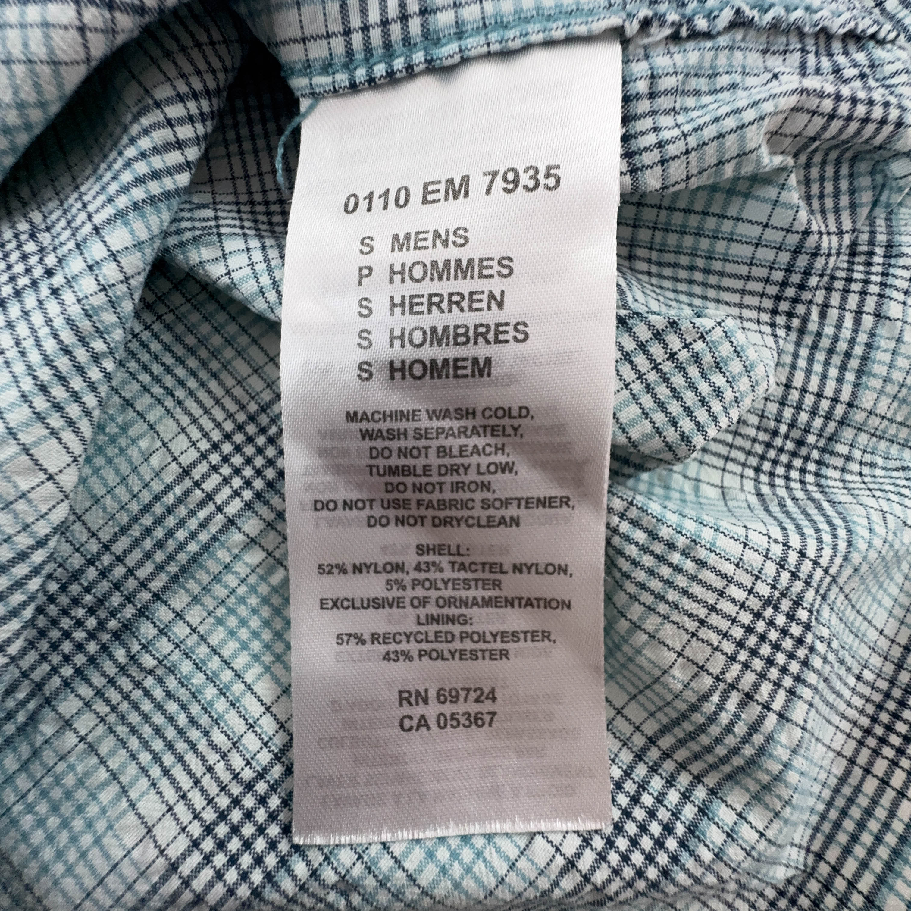 Camicia Columbia Titanium a quadri azzurra e bianca - Taglia S/M uomo