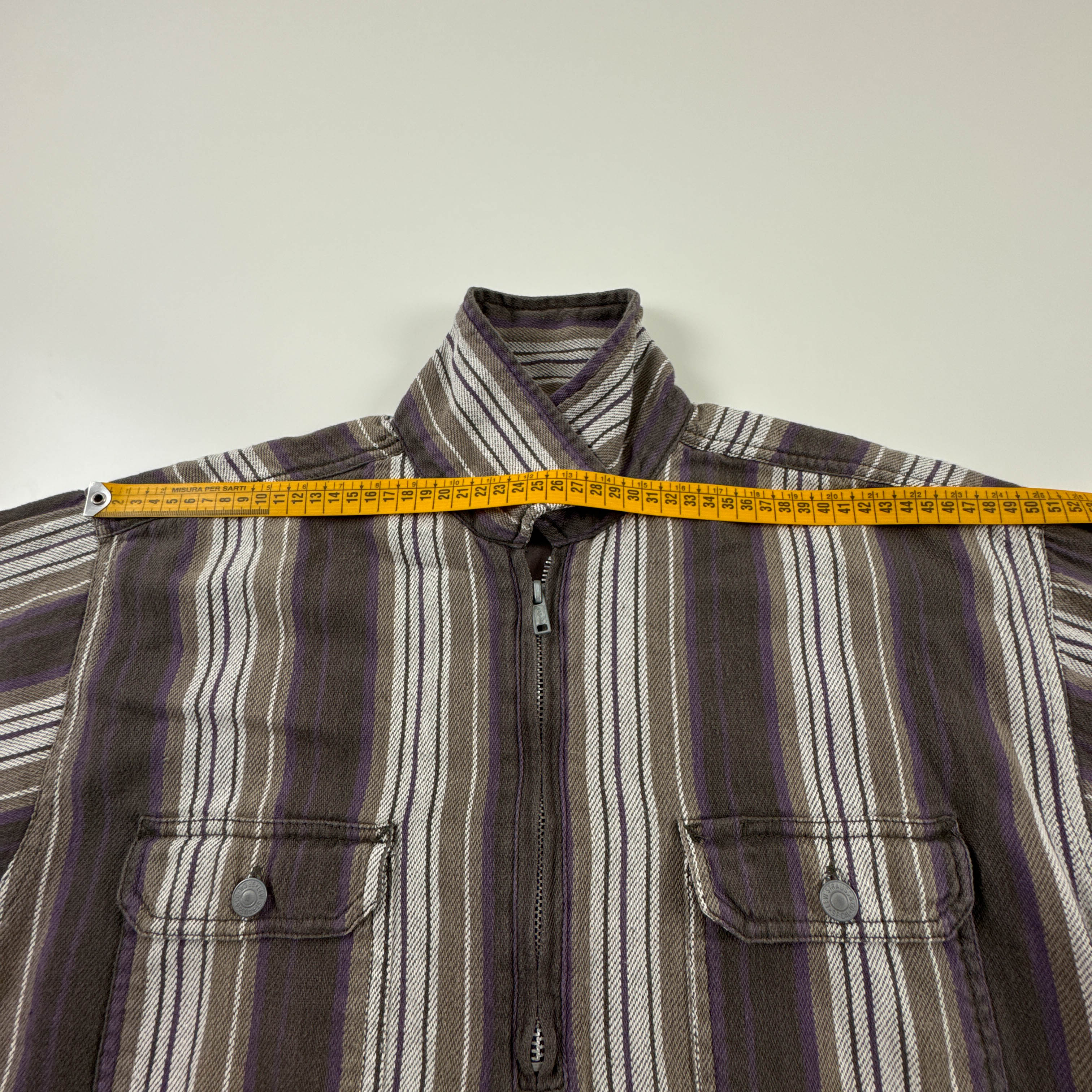 Camicia Levi's Vintage marrone e bianca a righe anni 80 90 - Taglia M/L uomo