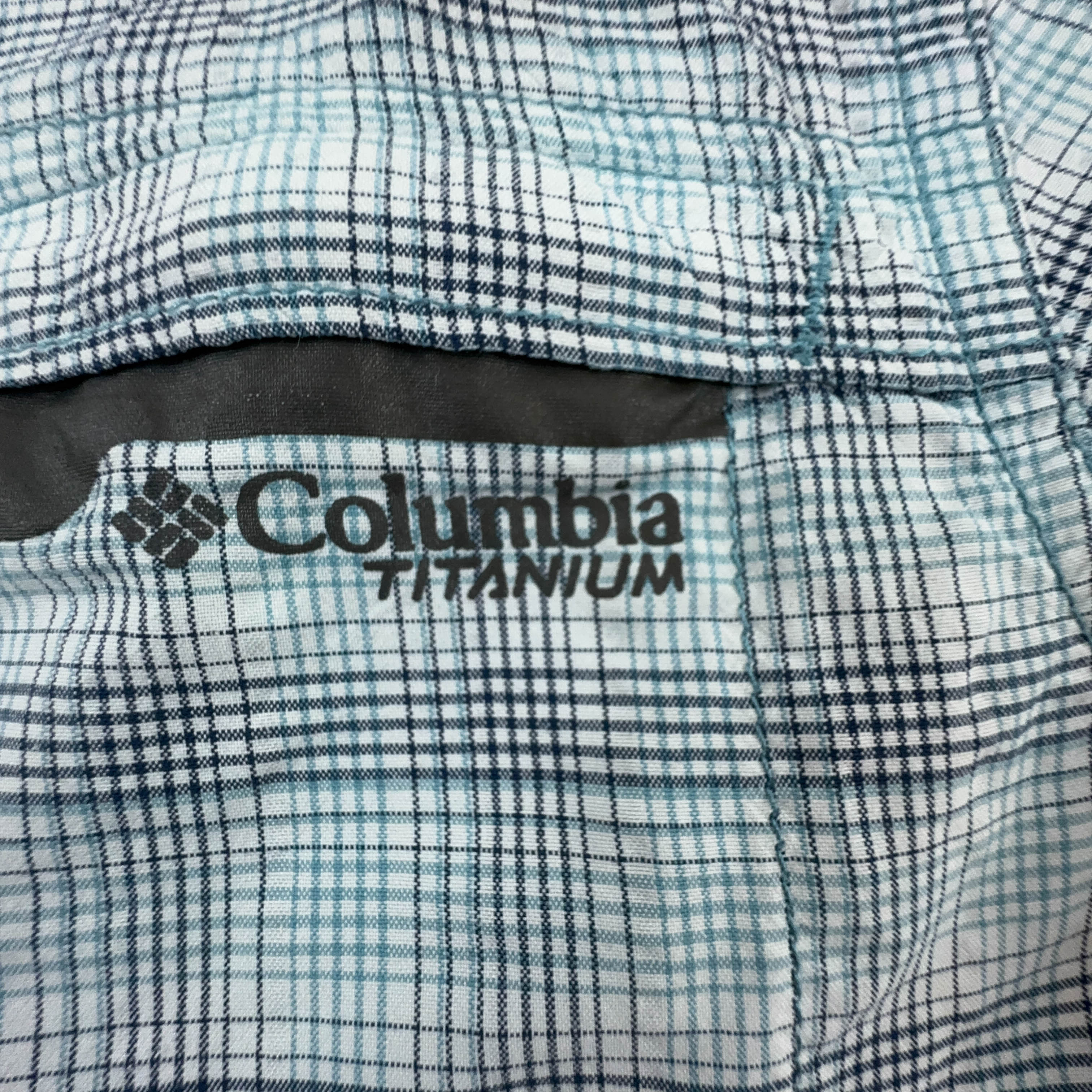 Camicia Columbia Titanium a quadri azzurra e bianca - Taglia S/M uomo