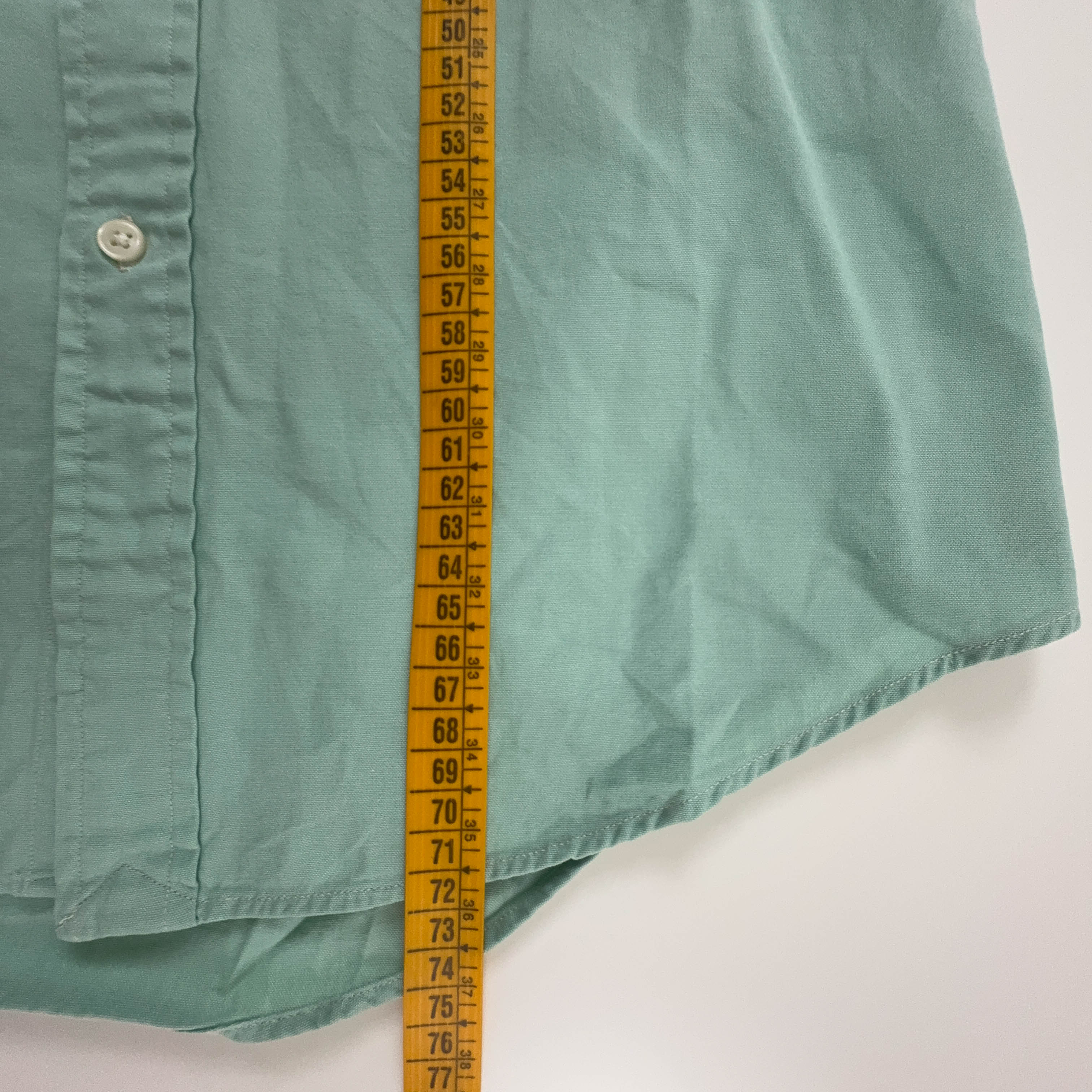 Camicia Ralph Lauren verde chiara a tinta unita in cotone - Taglia S uomo