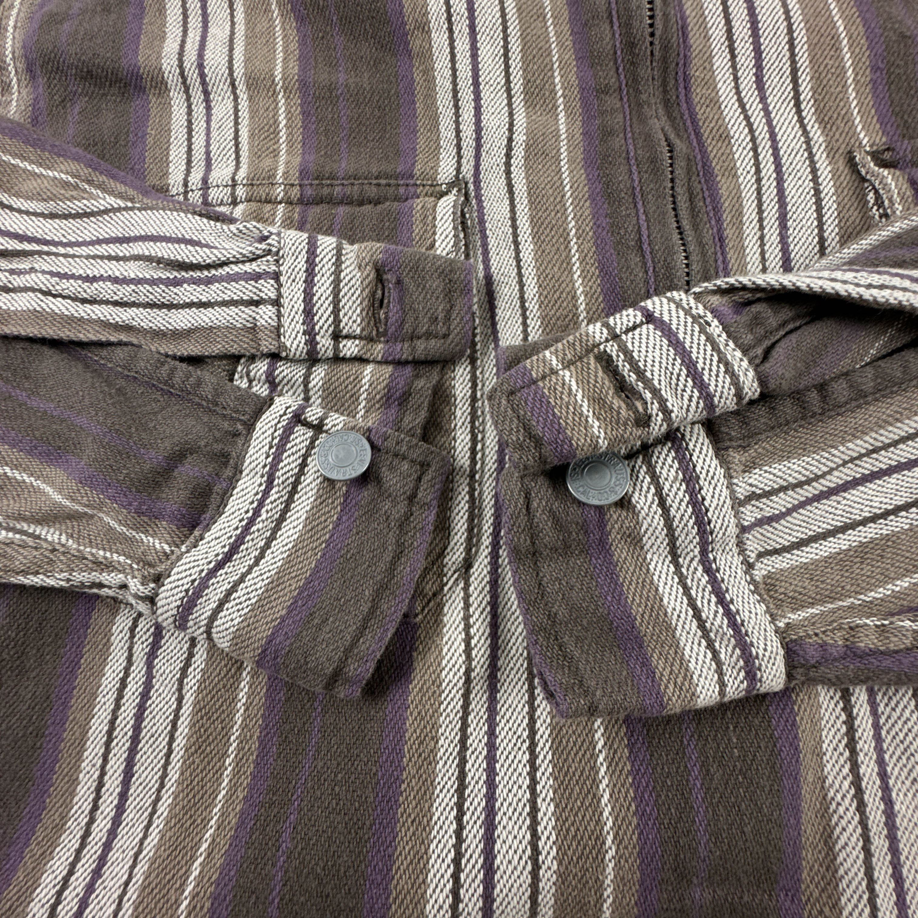 Camicia Levi's Vintage marrone e bianca a righe anni 80 90 - Taglia M/L uomo
