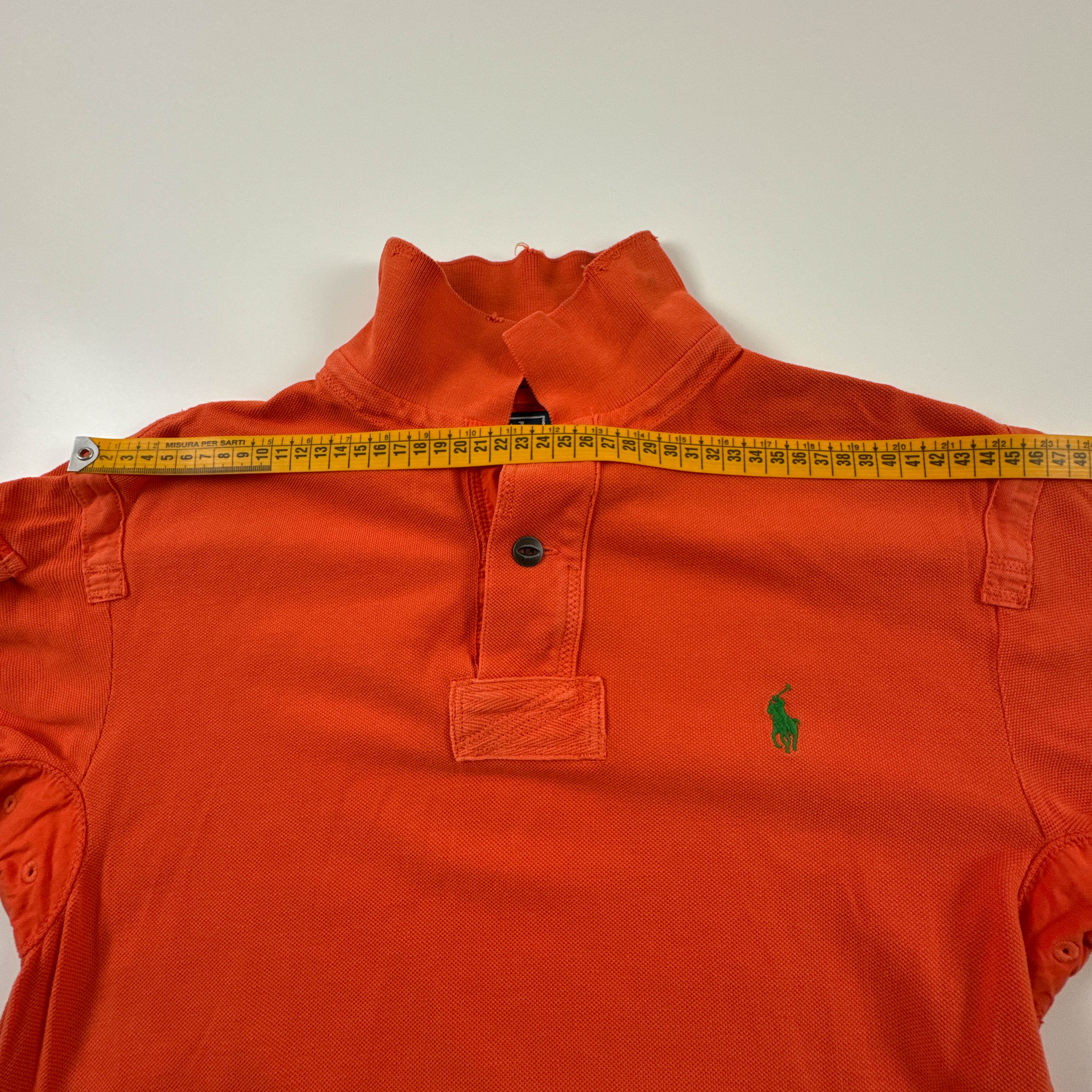 Polo Ralph Lauren arancione a tinta unita in cotone slim fit - Taglia S/M uomo