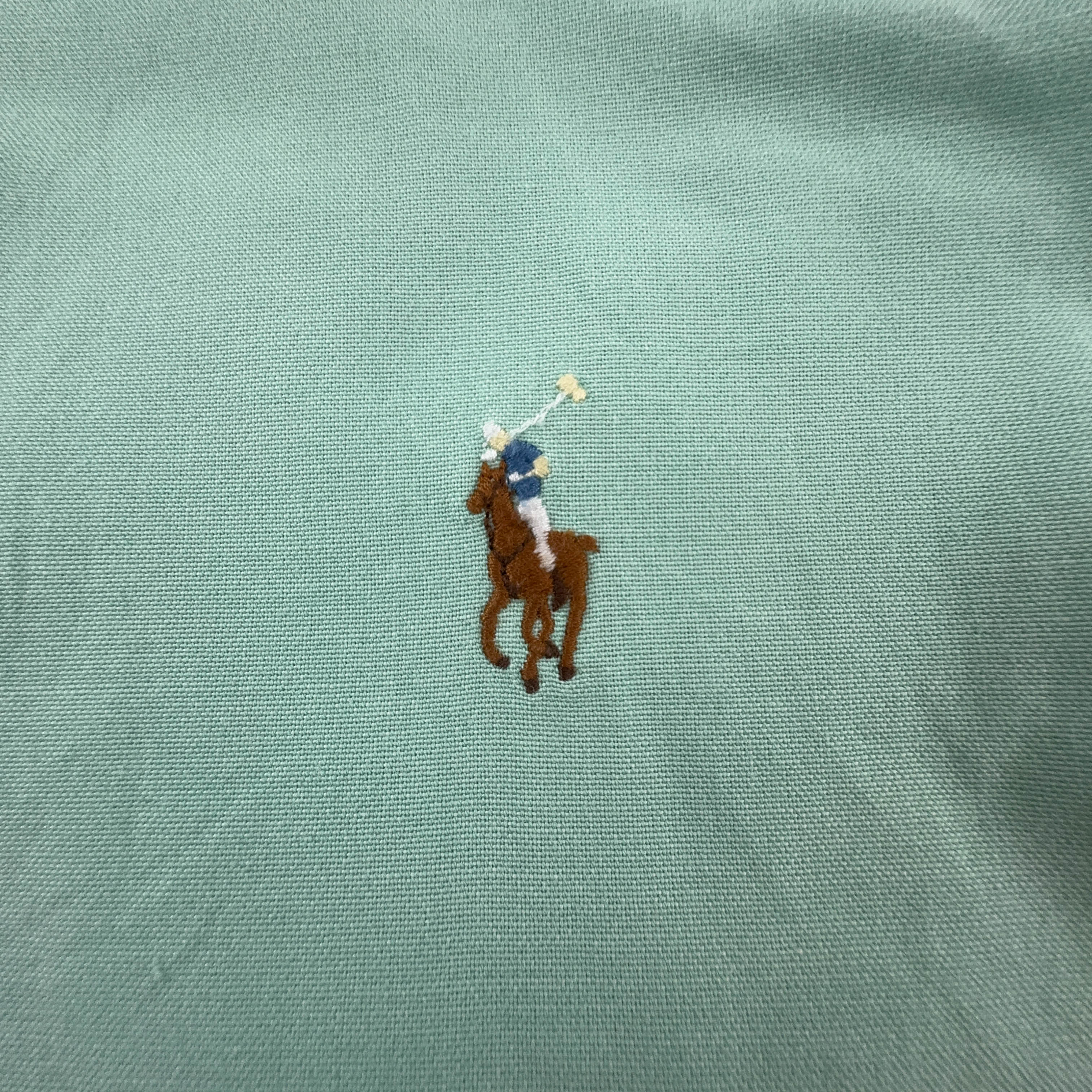 Camicia Ralph Lauren verde chiara a tinta unita in cotone - Taglia S uomo