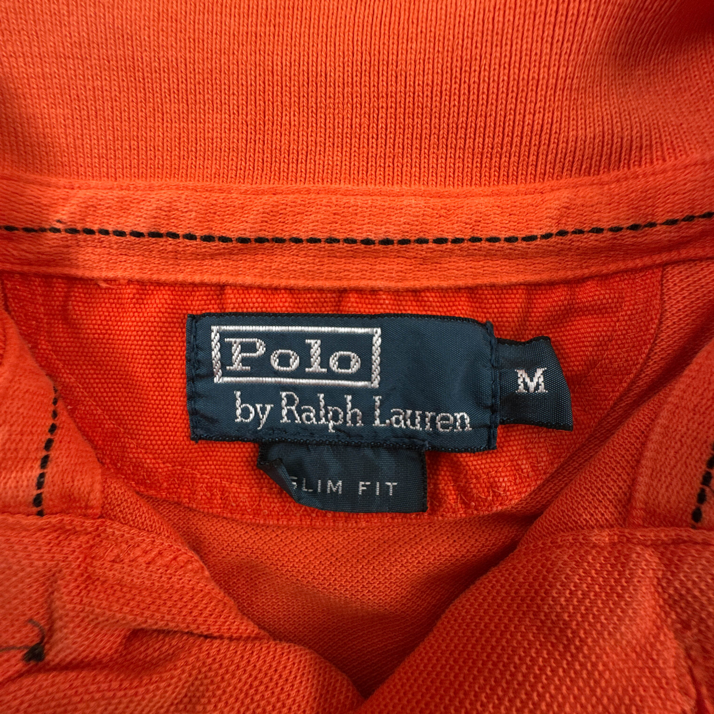 Polo Ralph Lauren arancione a tinta unita in cotone slim fit - Taglia S/M uomo