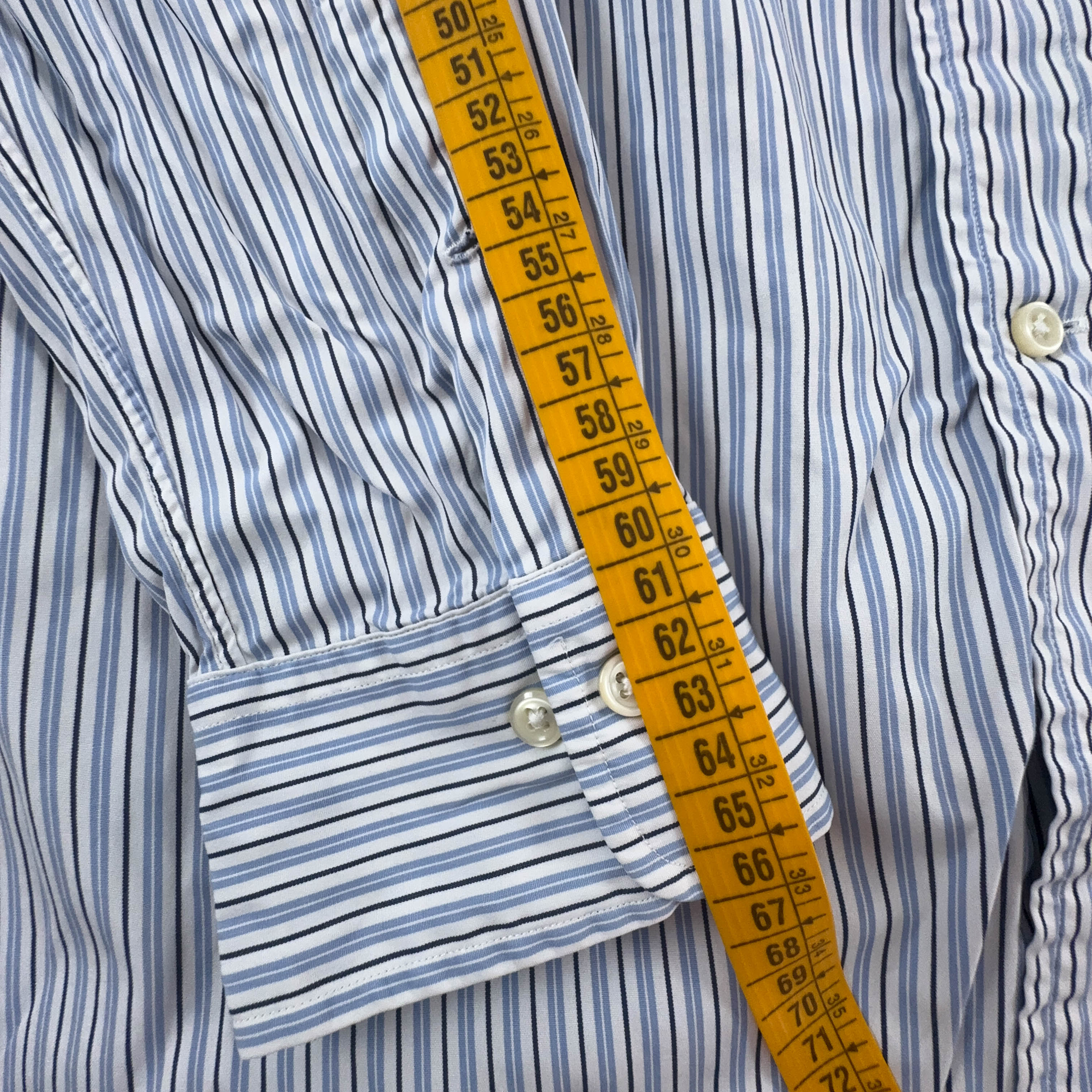 Camicia Ralph Lauren a righe azzurra e bianca custom fit in cotone - taglia 16 - 35 uomo