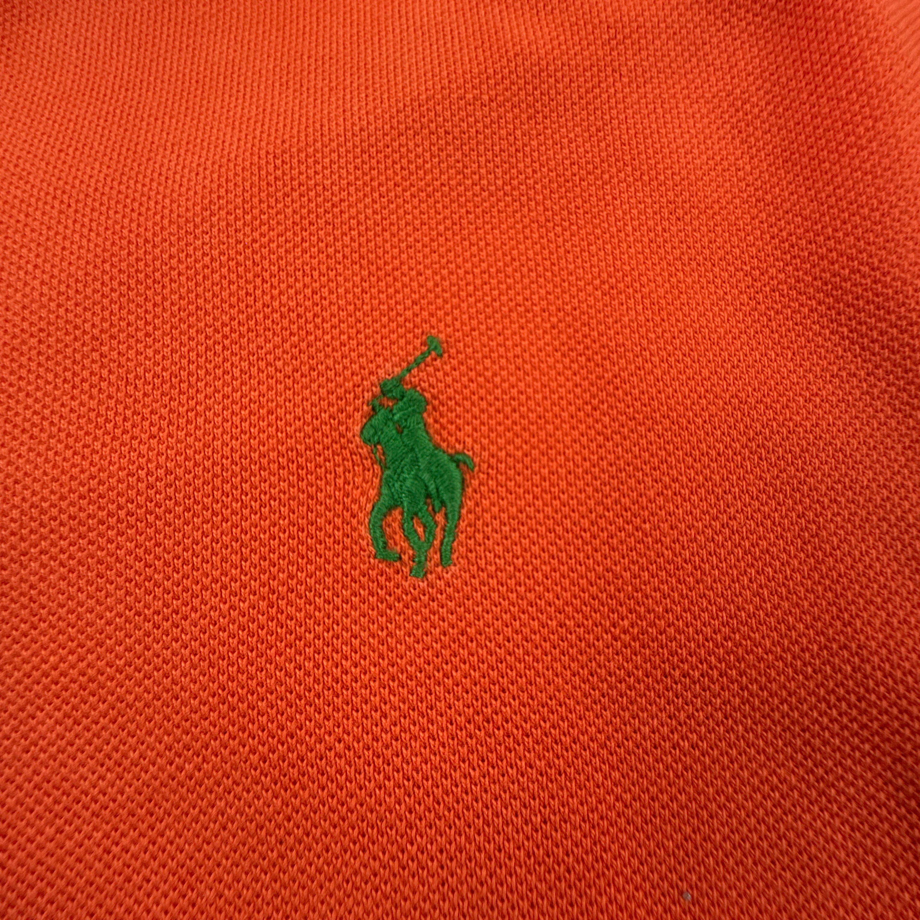Polo Ralph Lauren arancione a tinta unita in cotone slim fit - Taglia S/M uomo