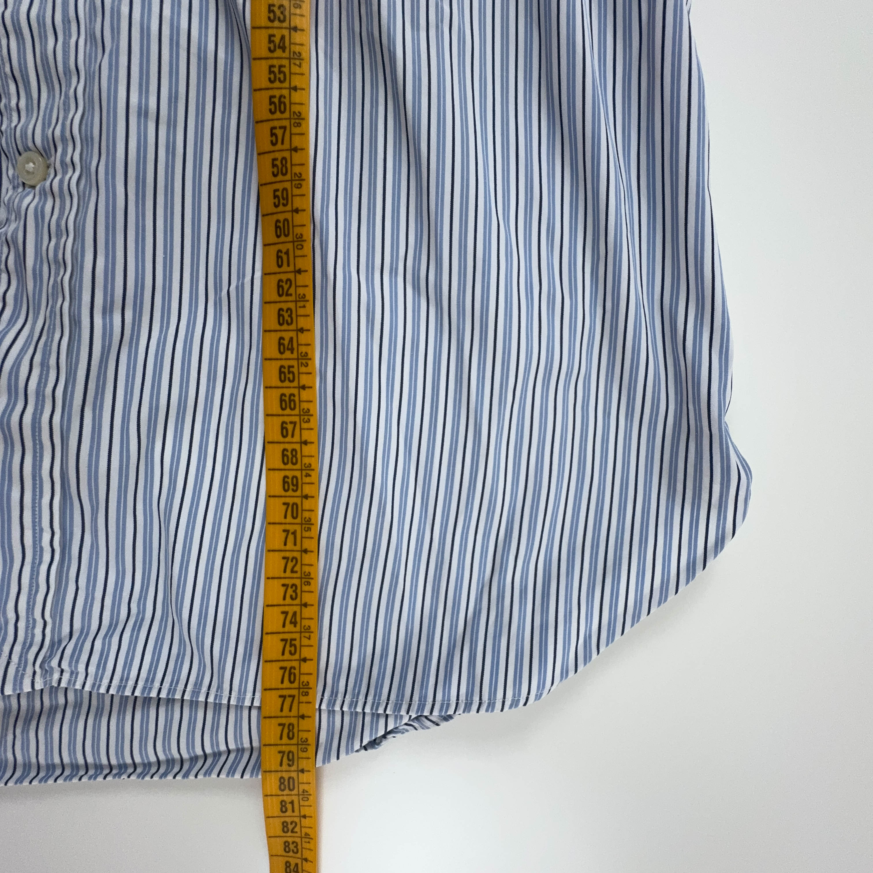 Camicia Ralph Lauren a righe azzurra e bianca custom fit in cotone - taglia 16 - 35 uomo