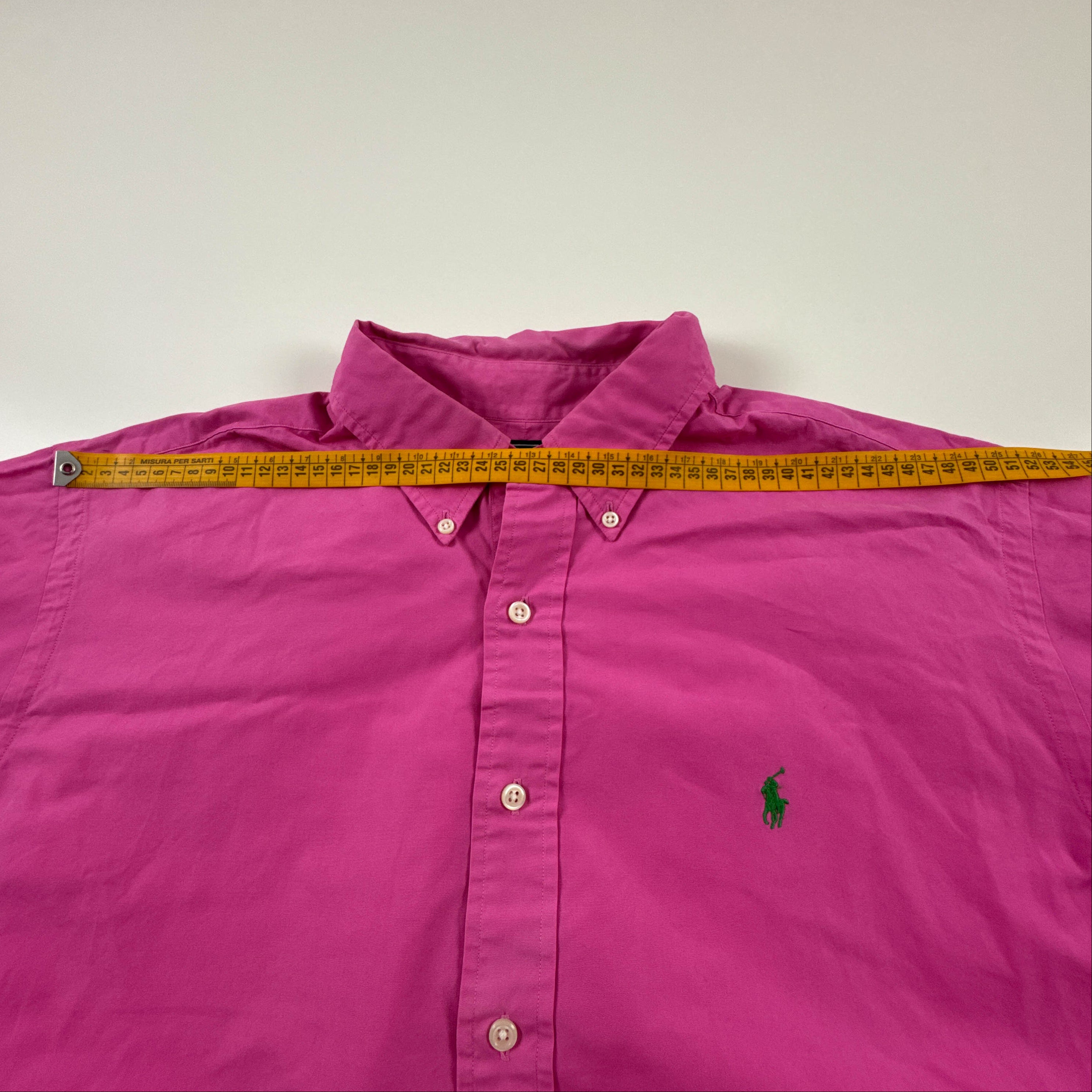 Camicia Ralph Lauren rosa a tinta unita in cotone - Taglia XL uomo