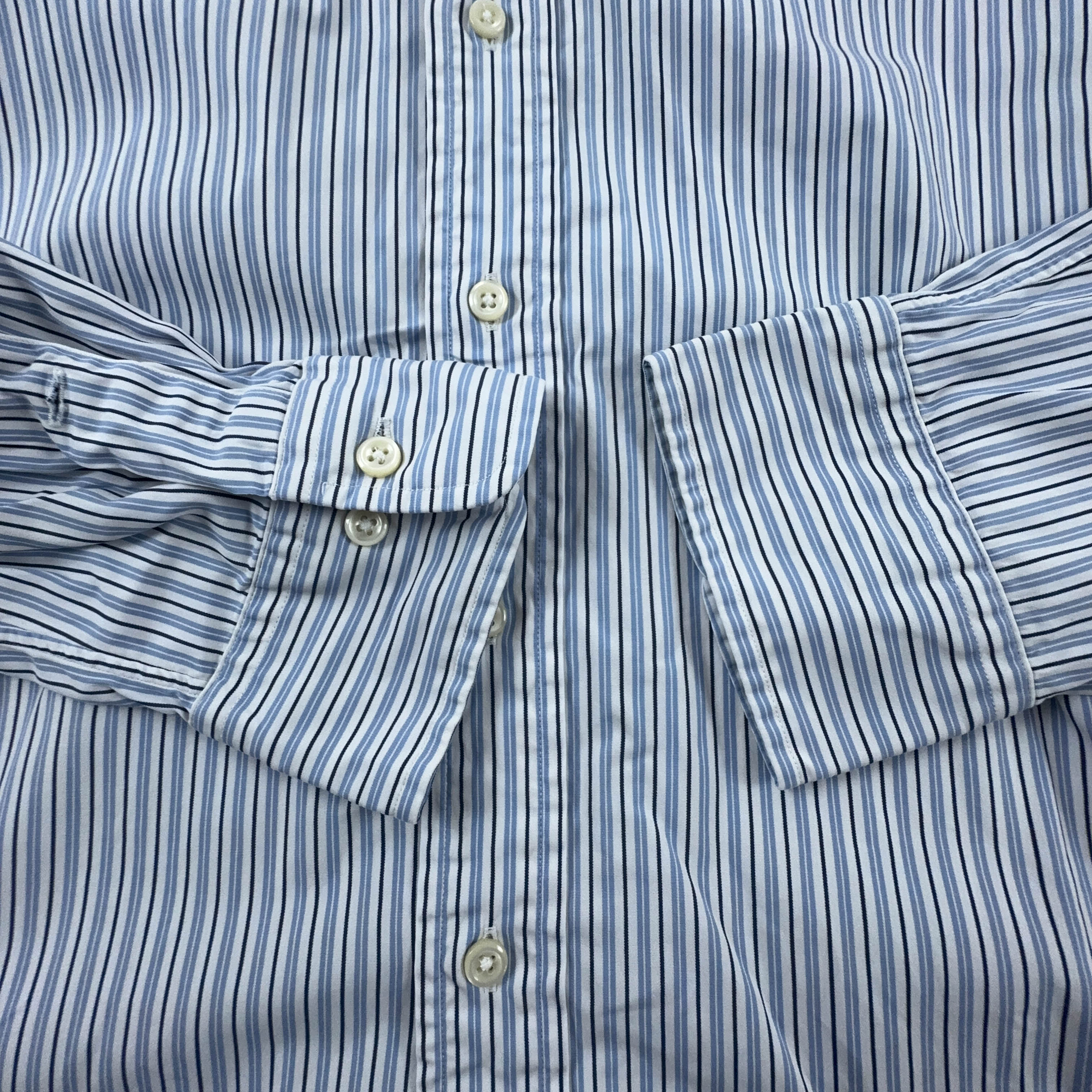 Camicia Ralph Lauren a righe azzurra e bianca custom fit in cotone - taglia 16 - 35 uomo