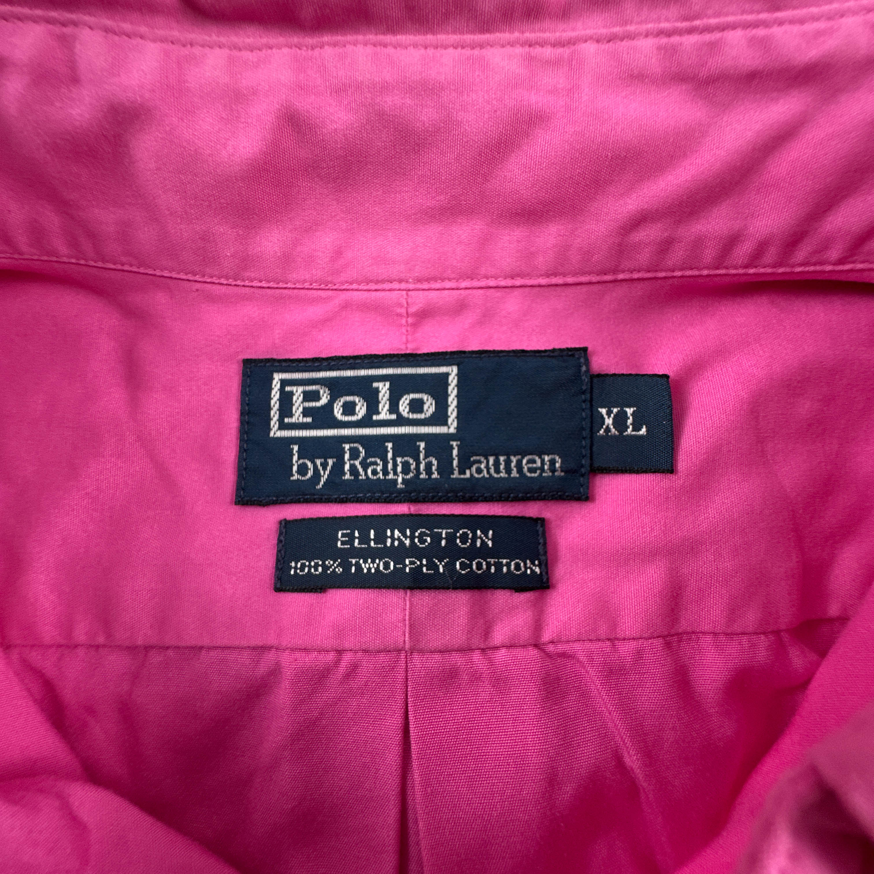 Camicia Ralph Lauren rosa a tinta unita in cotone - Taglia XL uomo