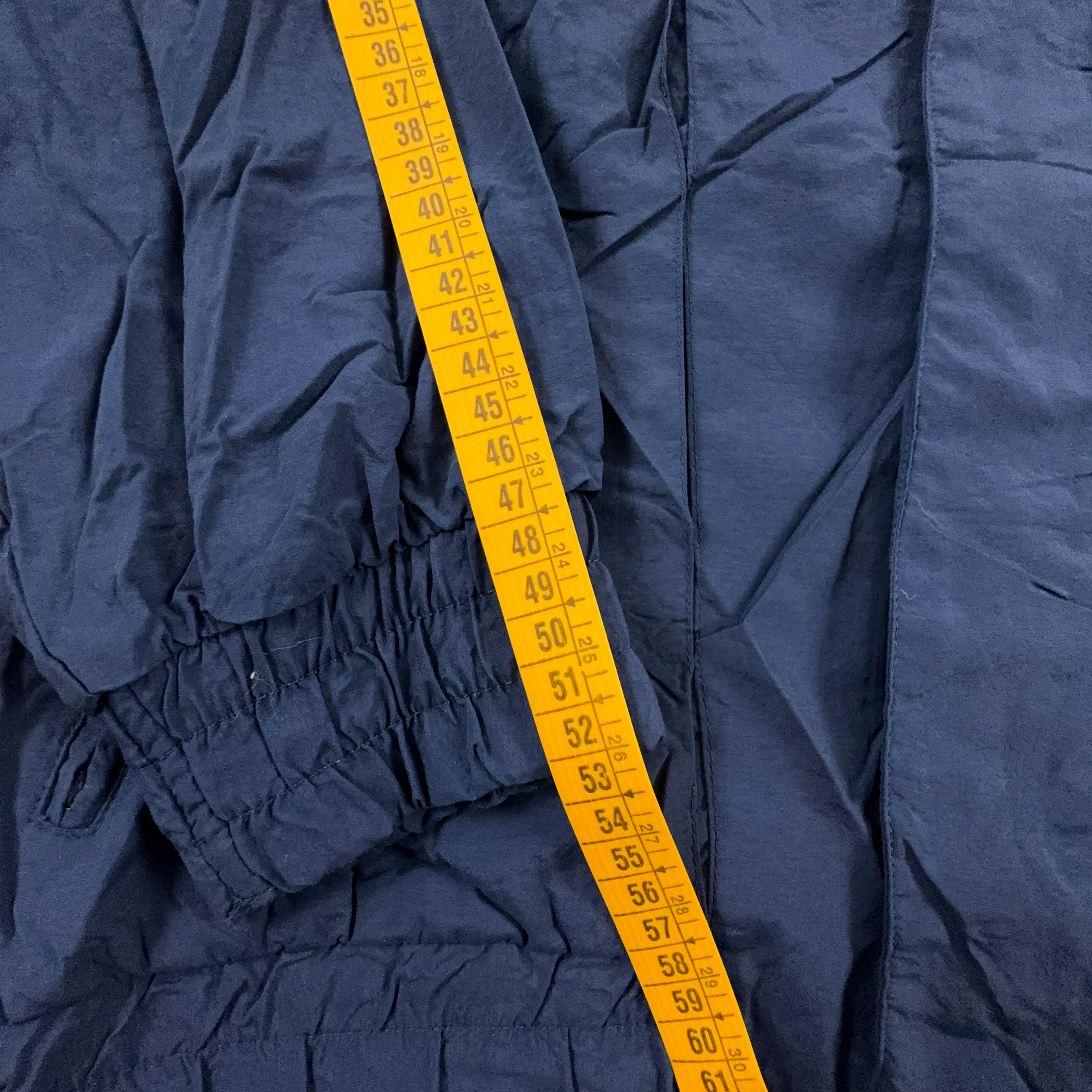 Giacca a vento Adidas Vintage blu scuro con zip e cappuccio anni 90 - Taglia 48 uomo