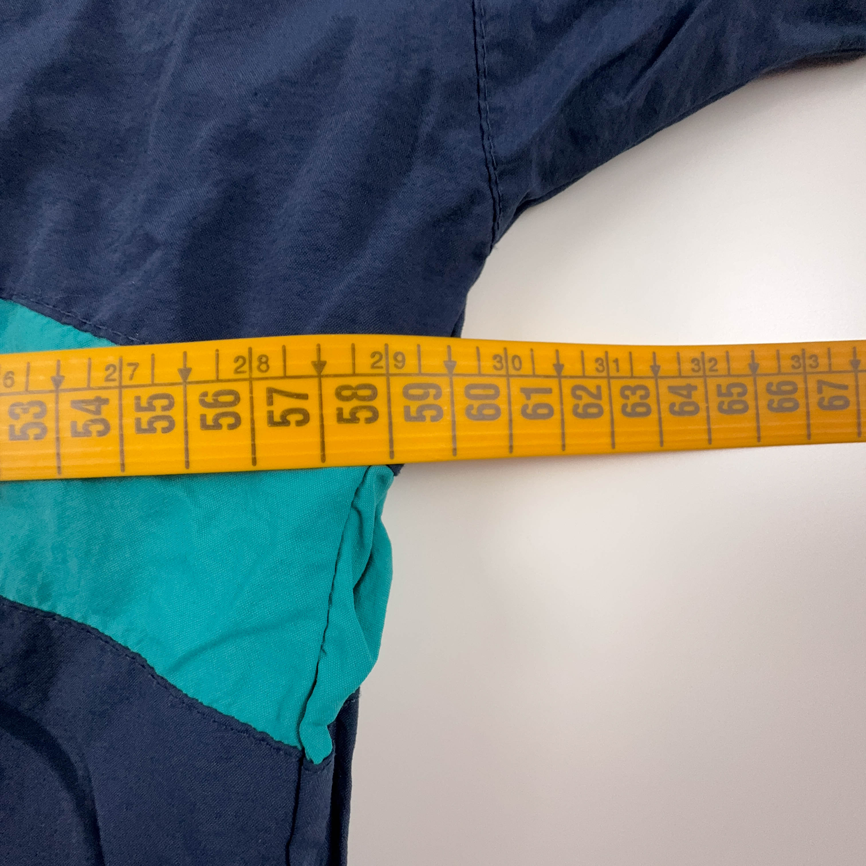 Giacca a vento Adidas Vintage blu scuro con zip e cappuccio anni 90 - Taglia 48 uomo