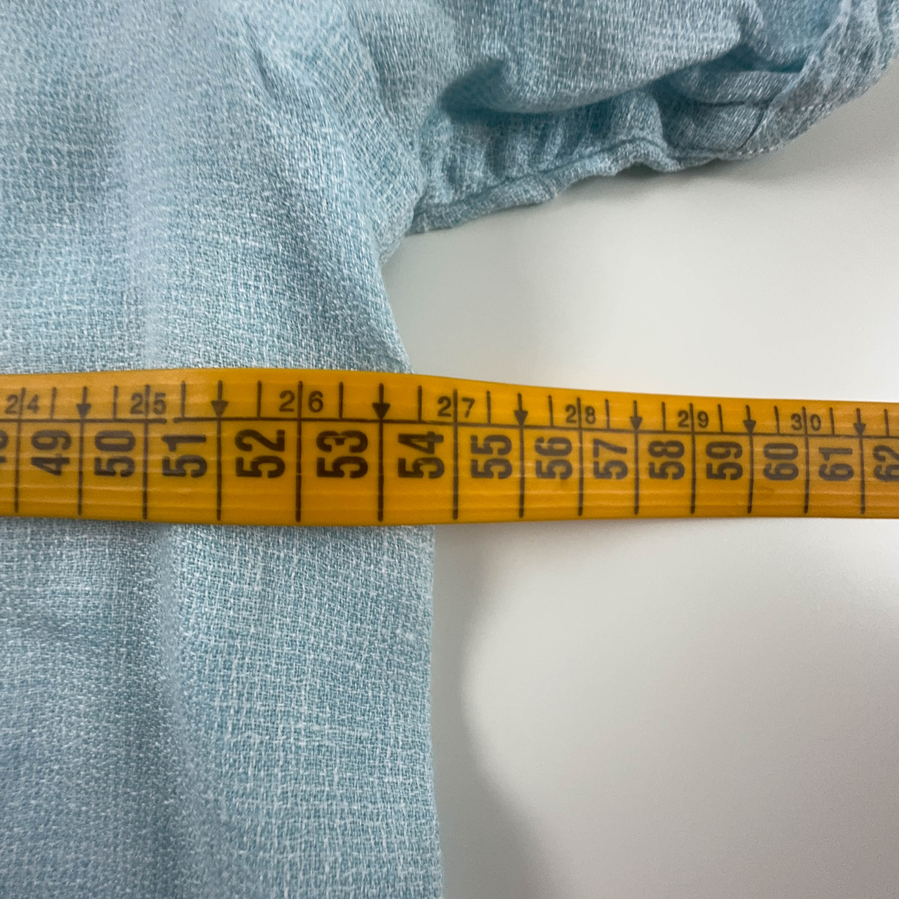 Camicia Tommy Hilfiger azzurra a tinta unita 100% lino - Taglia M/L uomo