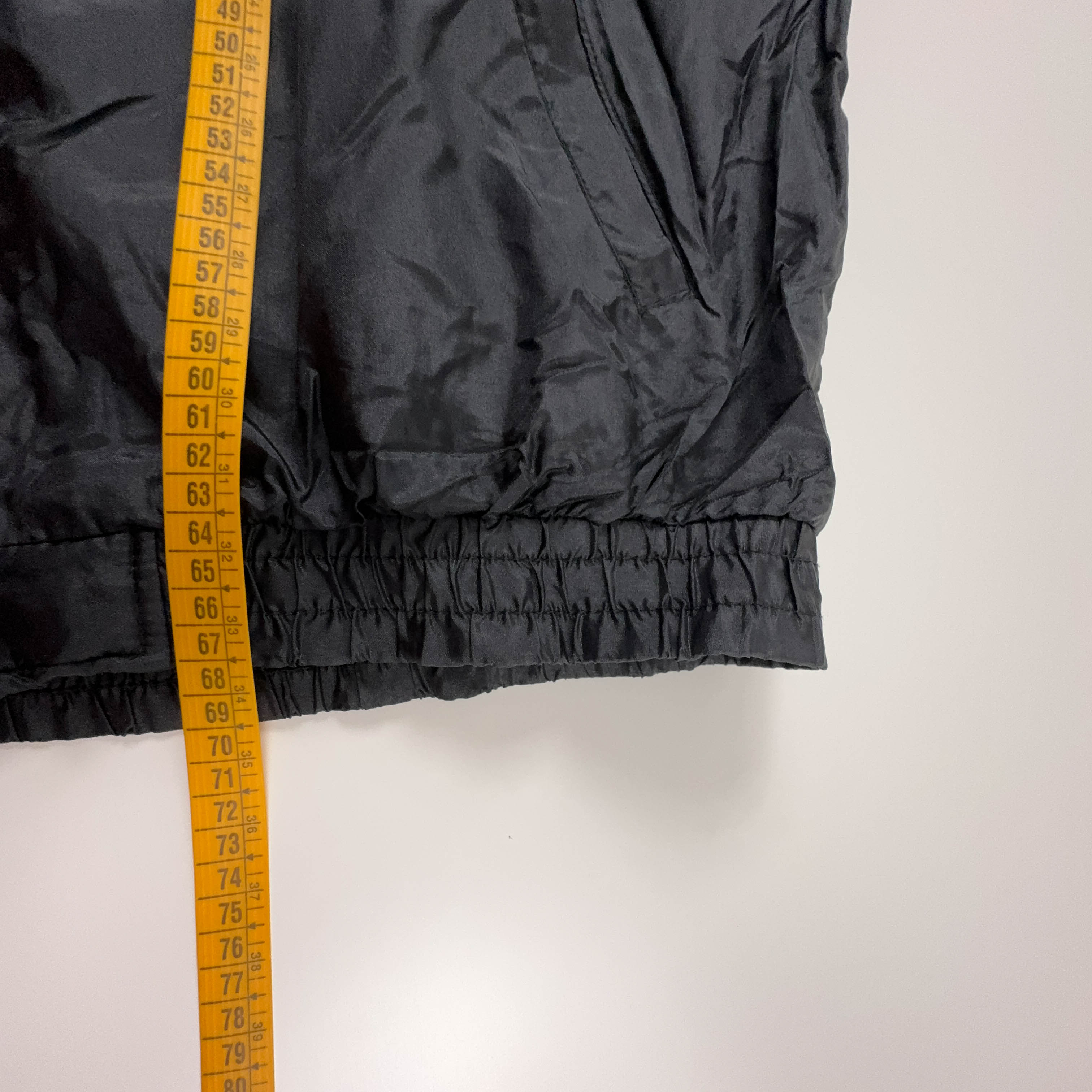 Giacca a vento Vintage nera e grigia geometrica con zip - Taglia L/XL uomo