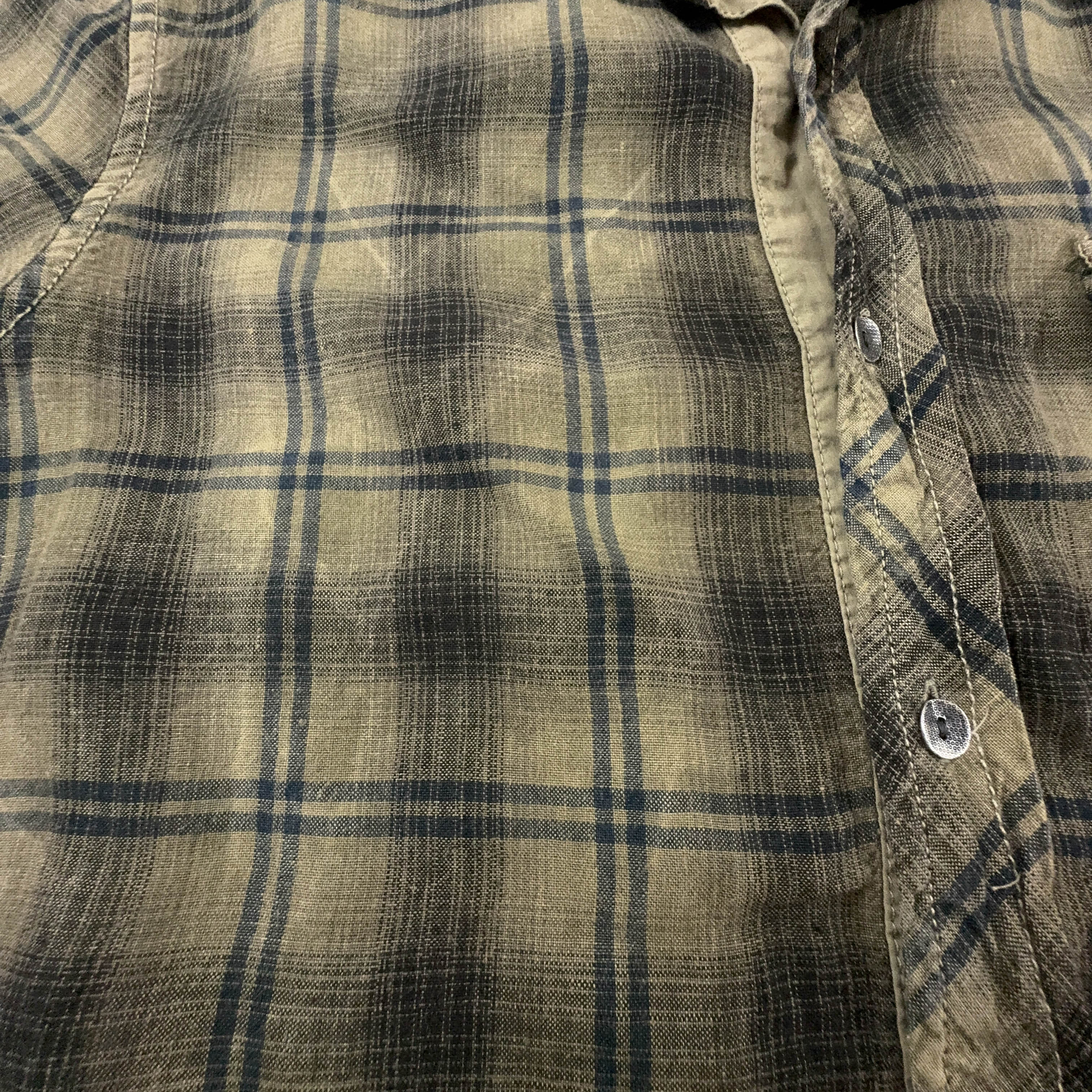 Camicia Napapijri a quadri marrone in cotone e lino - Taglia L uomo