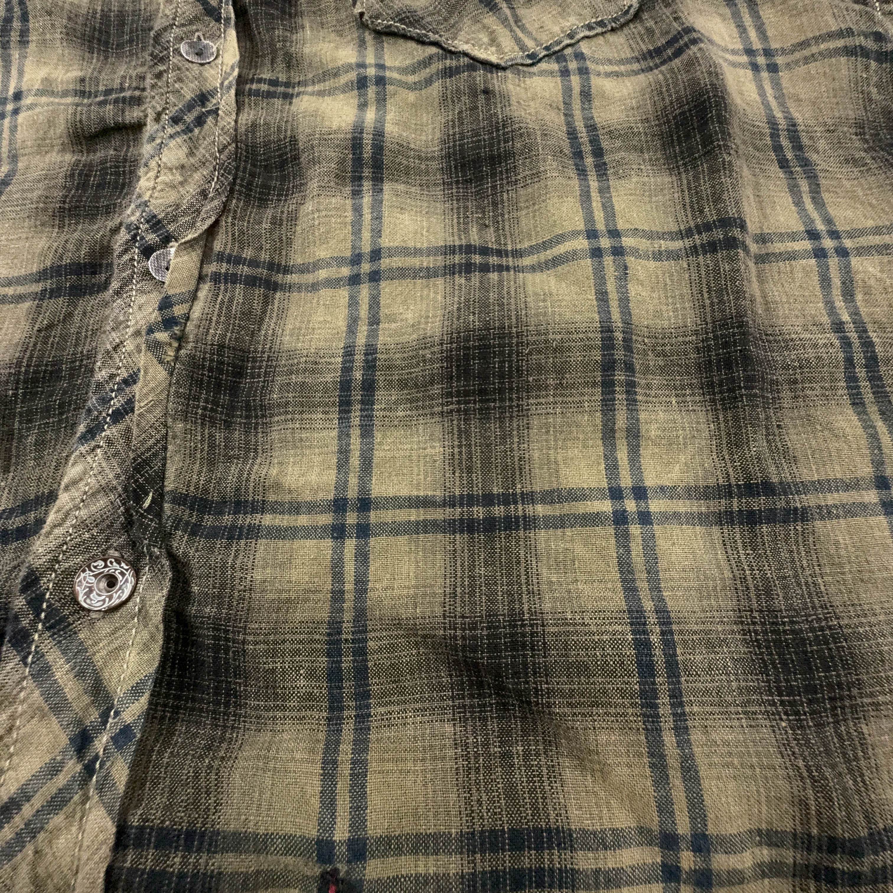 Camicia Napapijri a quadri marrone in cotone e lino - Taglia L uomo