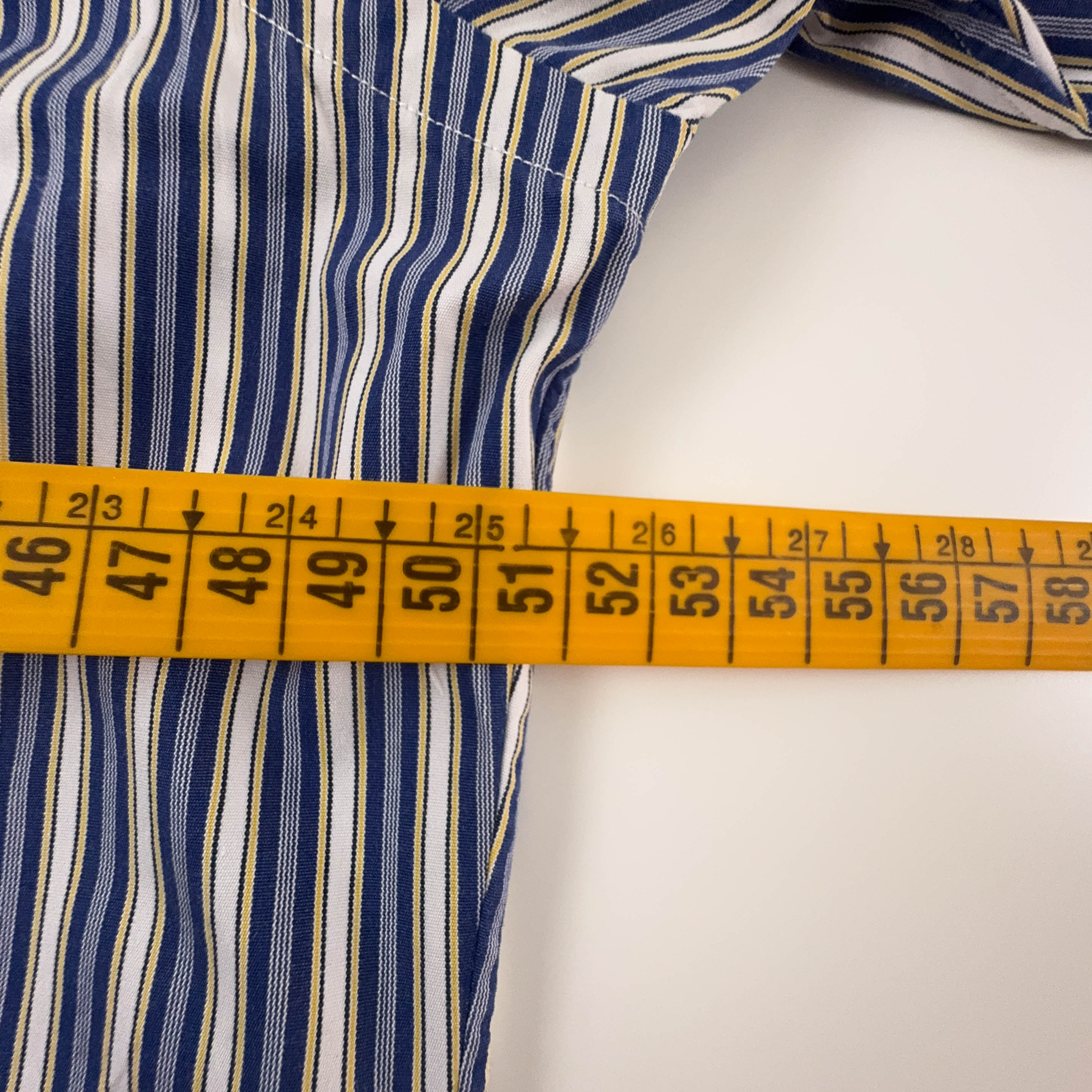 Camicia Ralph Lauren a righe blu e bianca in cotone custom fit - Taglia 15 - 38 uomo