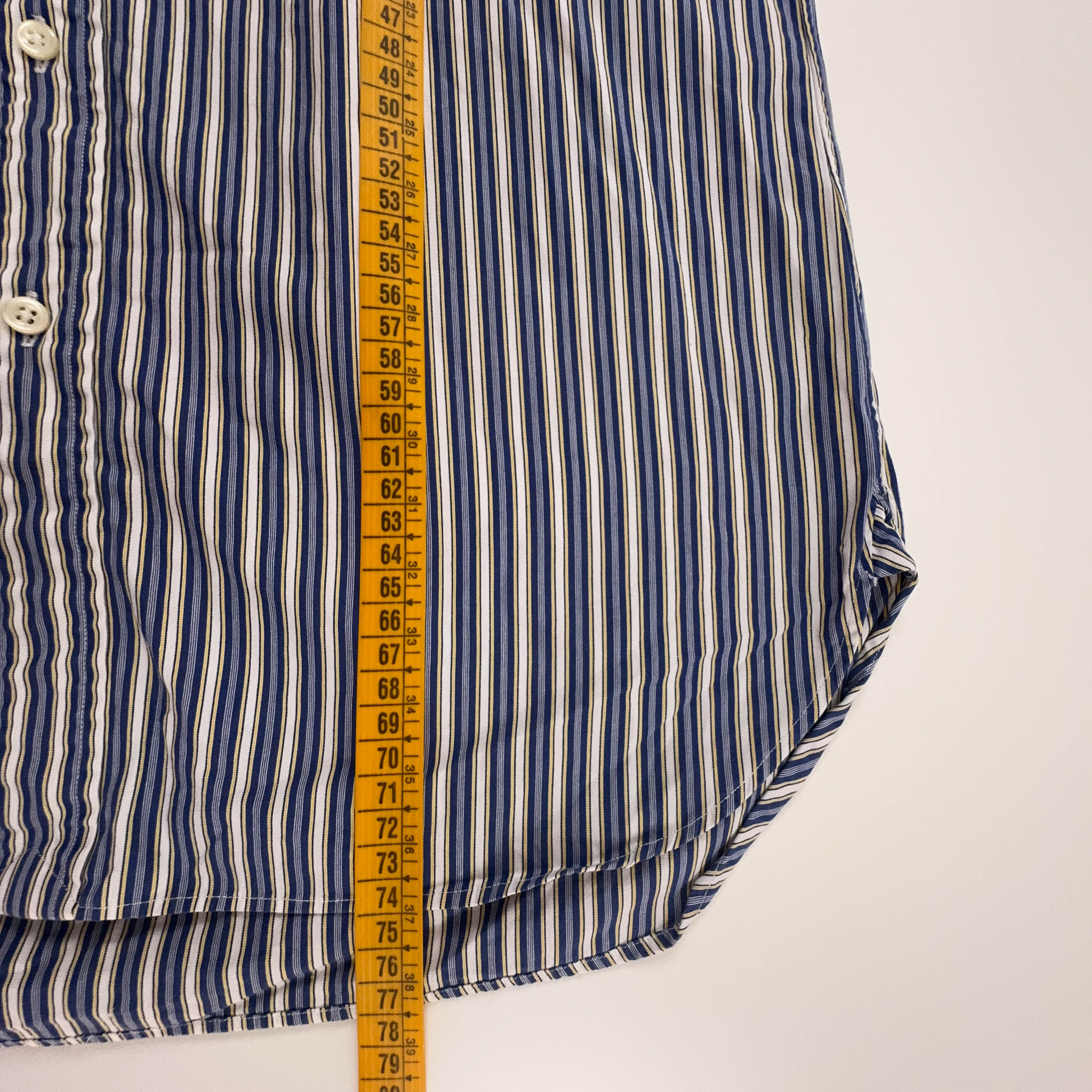 Camicia Ralph Lauren a righe blu e bianca in cotone custom fit - Taglia 15 - 38 uomo