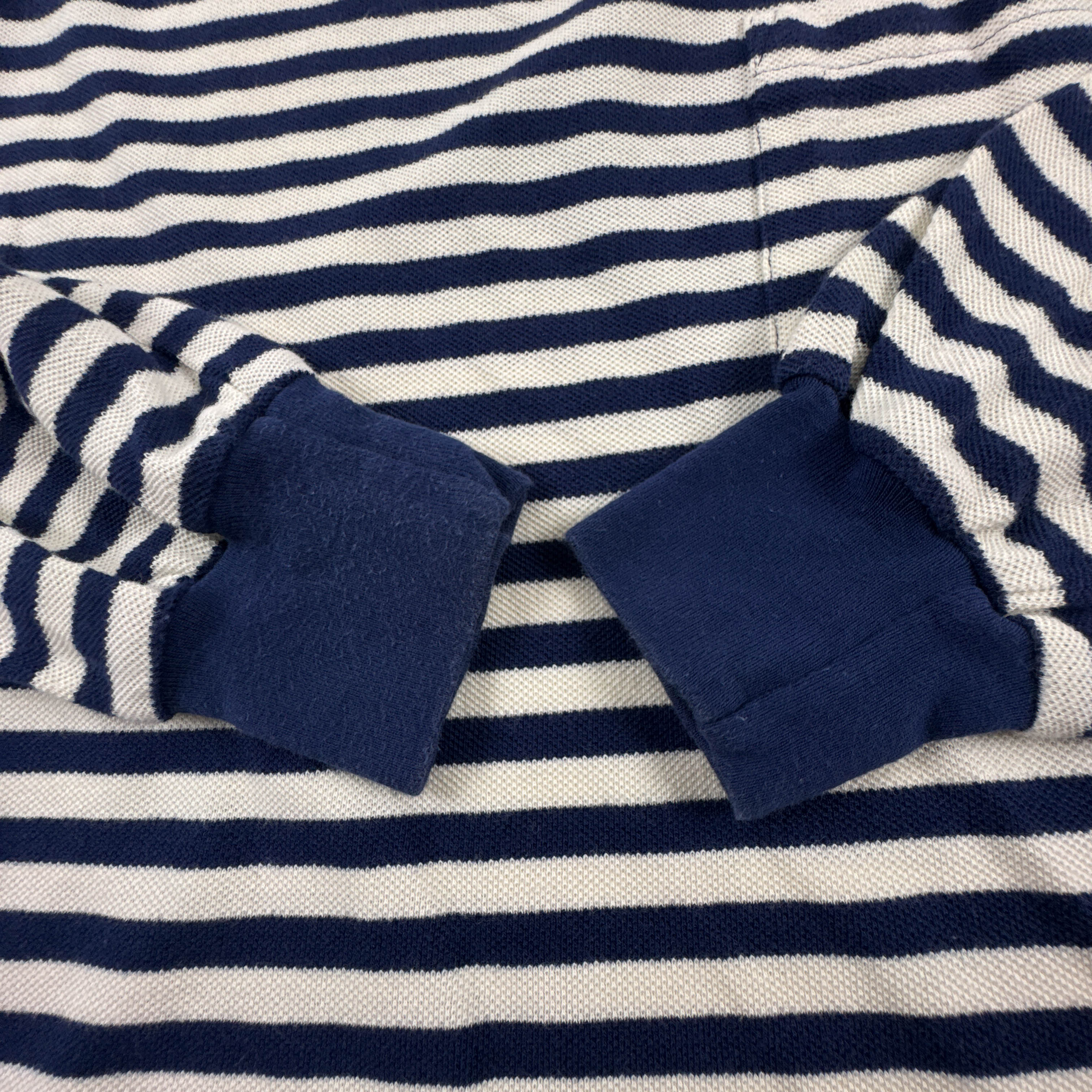 T shirt Ralph Lauren bianca e blu a righe a girocollo in cotone - Taglia L uomo