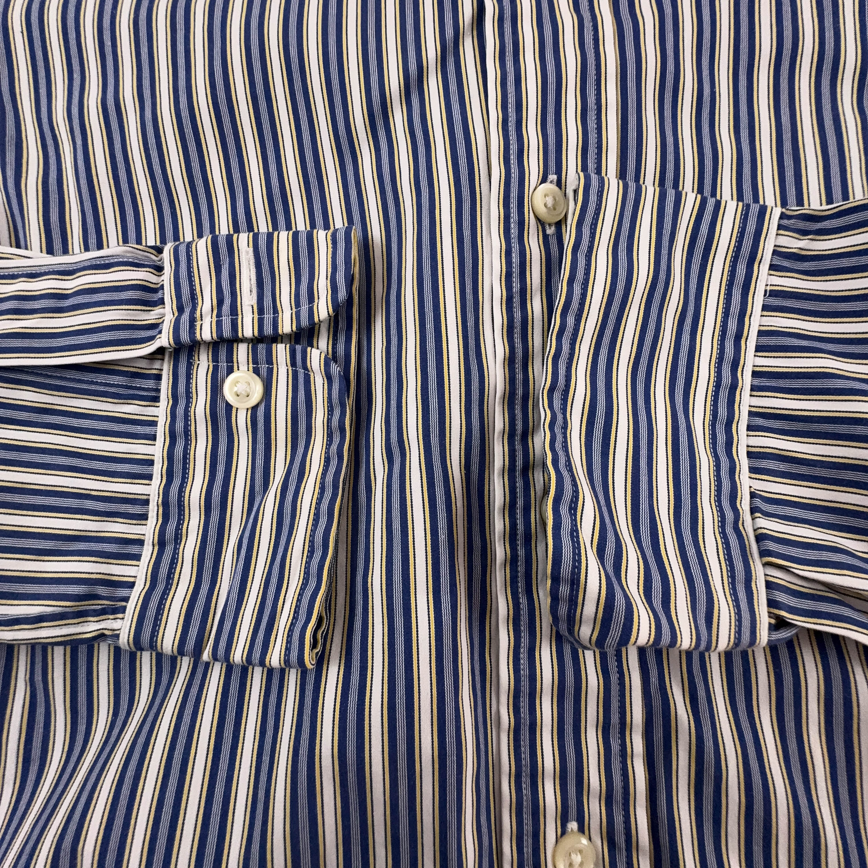 Camicia Ralph Lauren a righe blu e bianca in cotone custom fit - Taglia 15 - 38 uomo