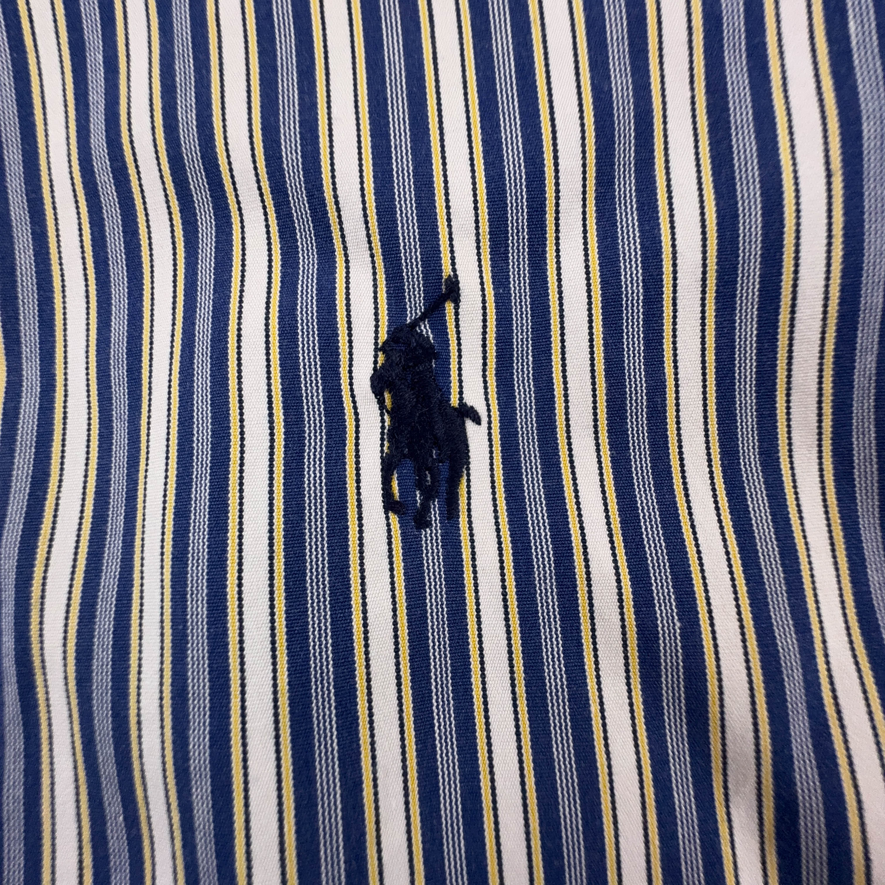 Camicia Ralph Lauren a righe blu e bianca in cotone custom fit - Taglia 15 - 38 uomo