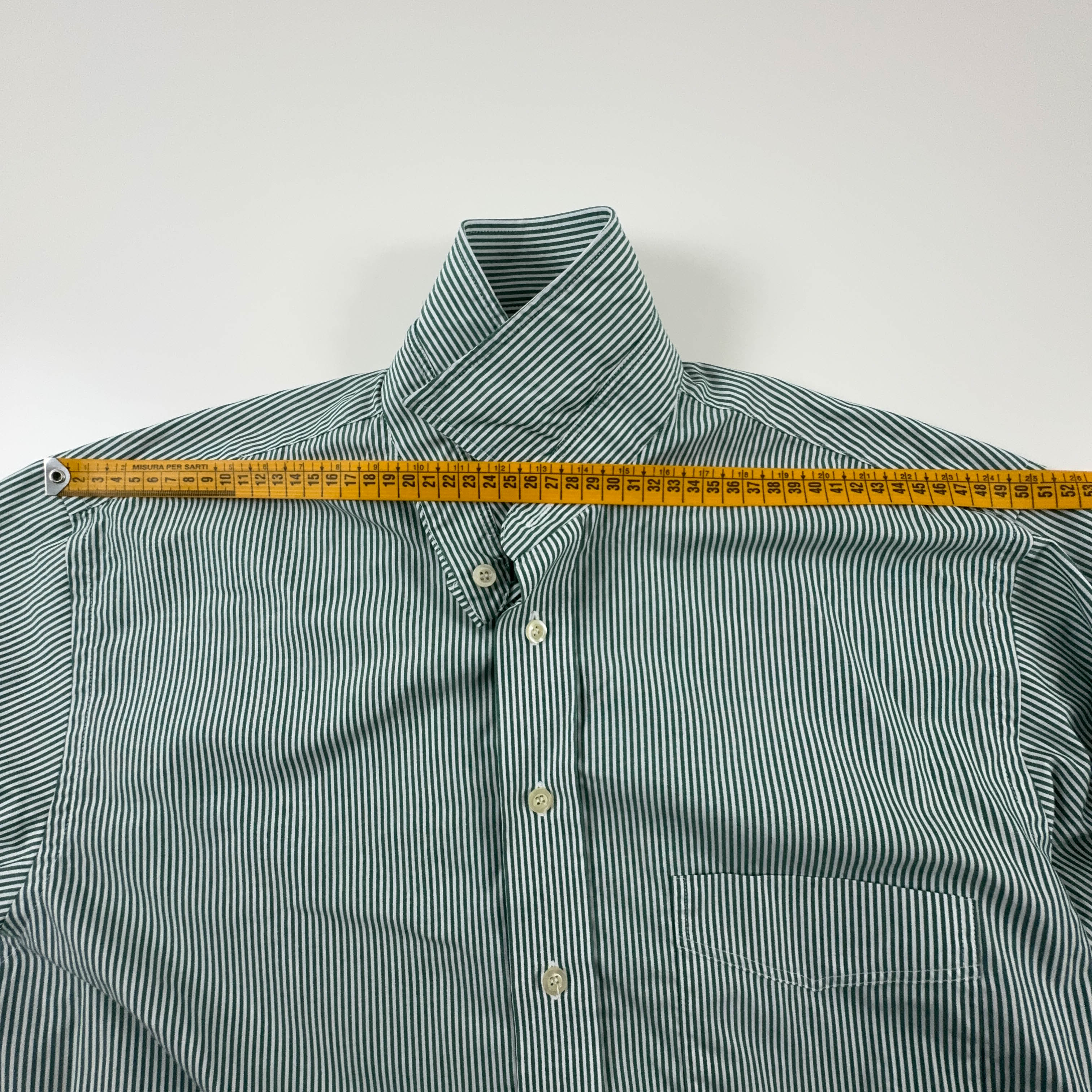 Camicia Burberry a righe verde e bianca - Taglia 40 uomo