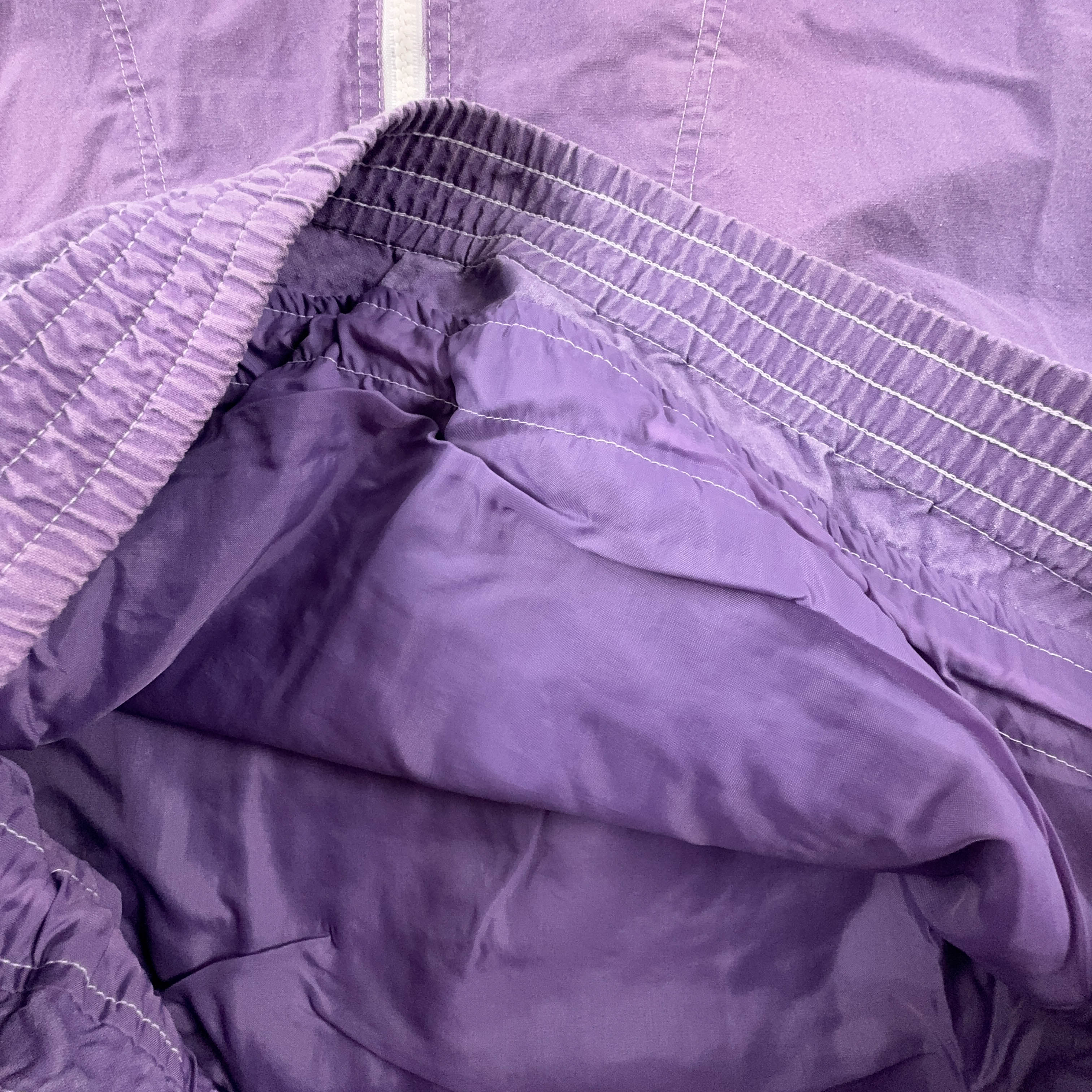 Giacca a vento Vintage viola con mezza zip anni 80 90 - Taglia 5 uomo