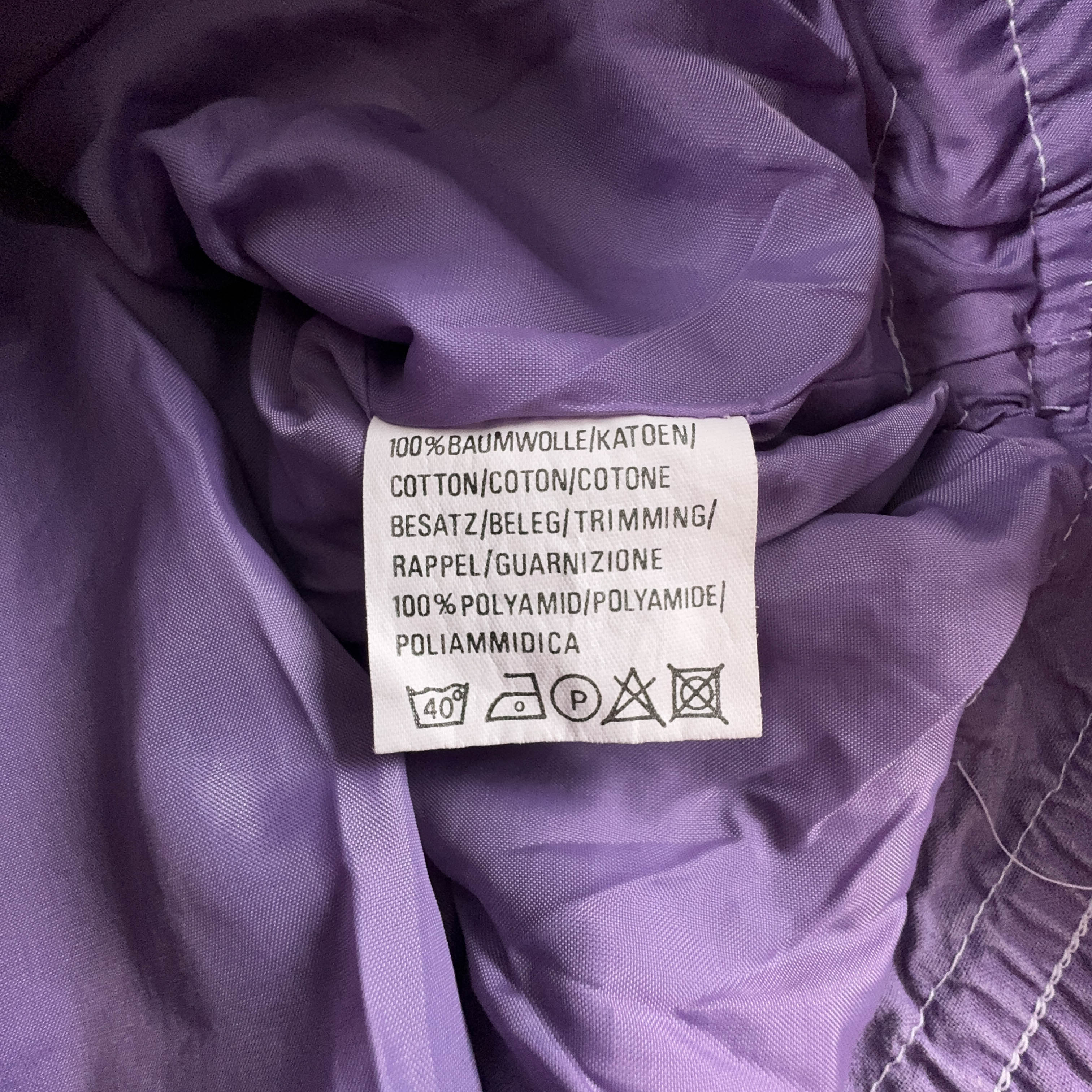 Giacca a vento Vintage viola con mezza zip anni 80 90 - Taglia 5 uomo