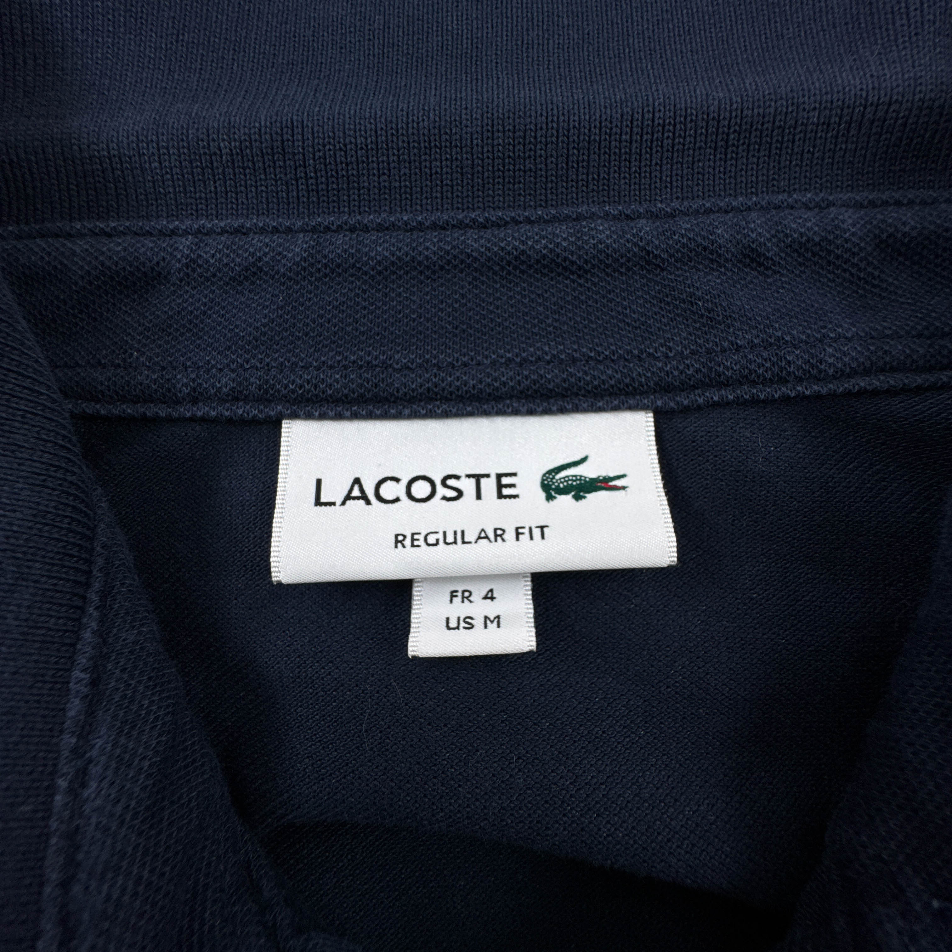 Polo Lacoste blu scura a tinta unita manica lunga regular fit - Taglia 4 M uomo