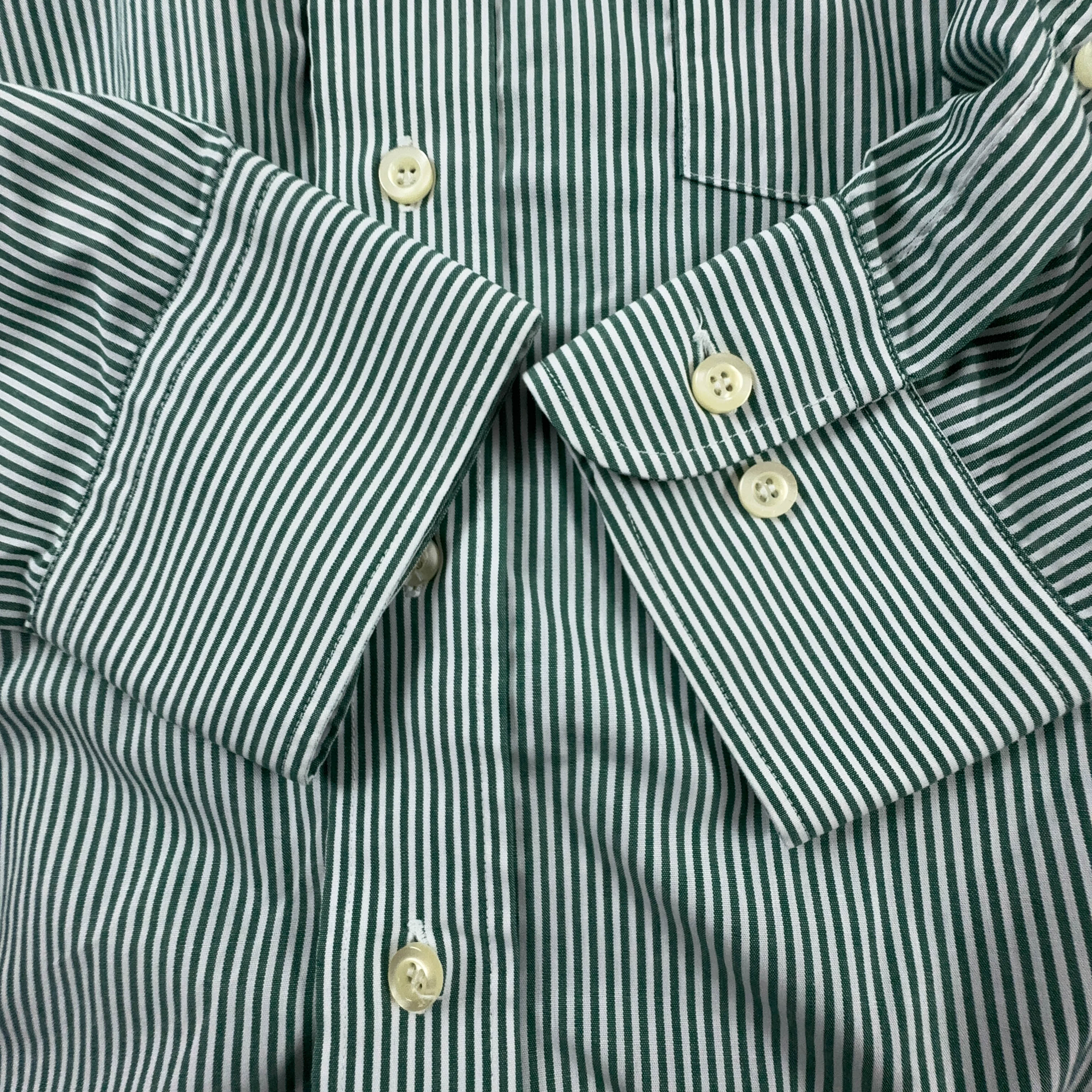 Camicia Burberry a righe verde e bianca - Taglia 40 uomo