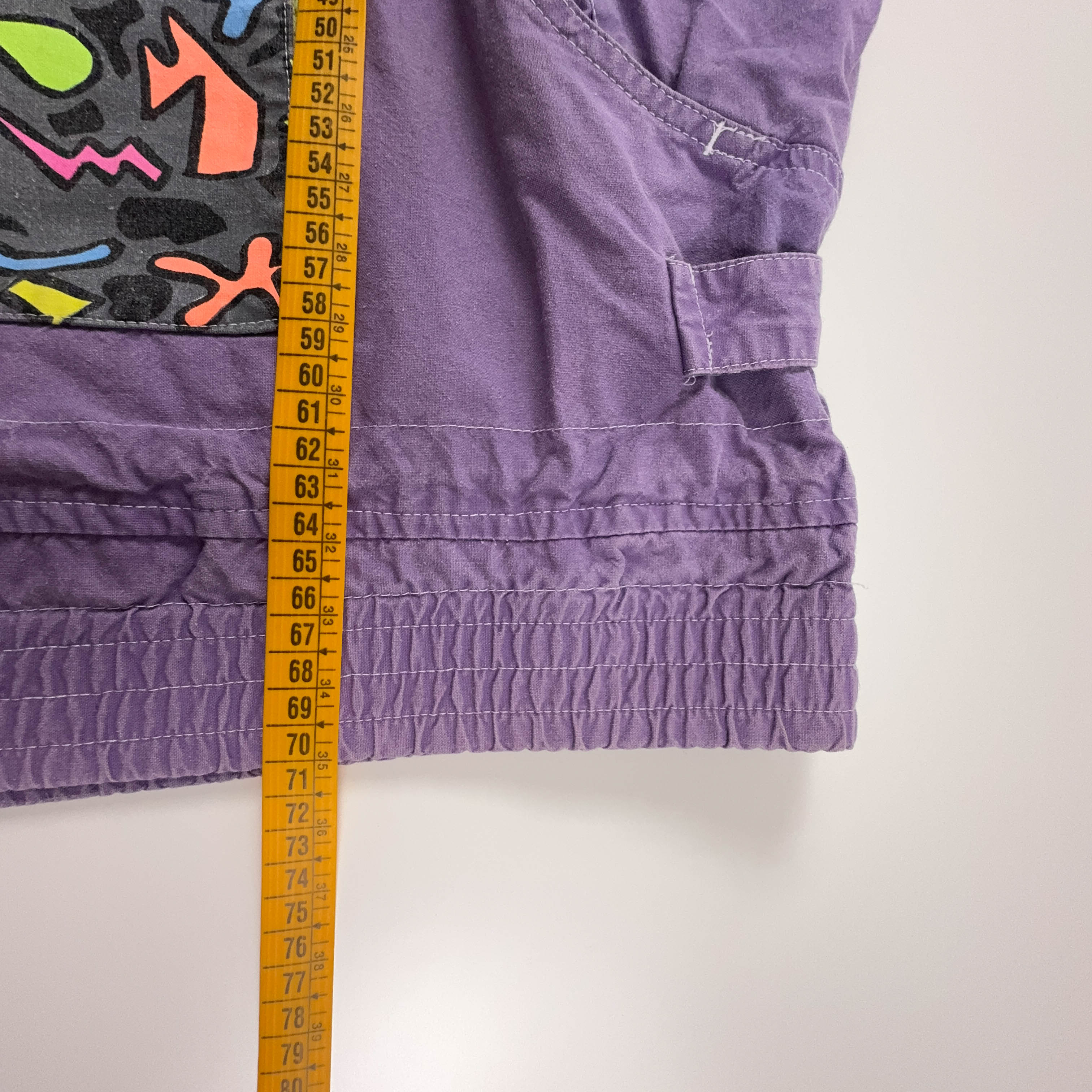 Giacca a vento Vintage viola con mezza zip anni 80 90 - Taglia 5 uomo