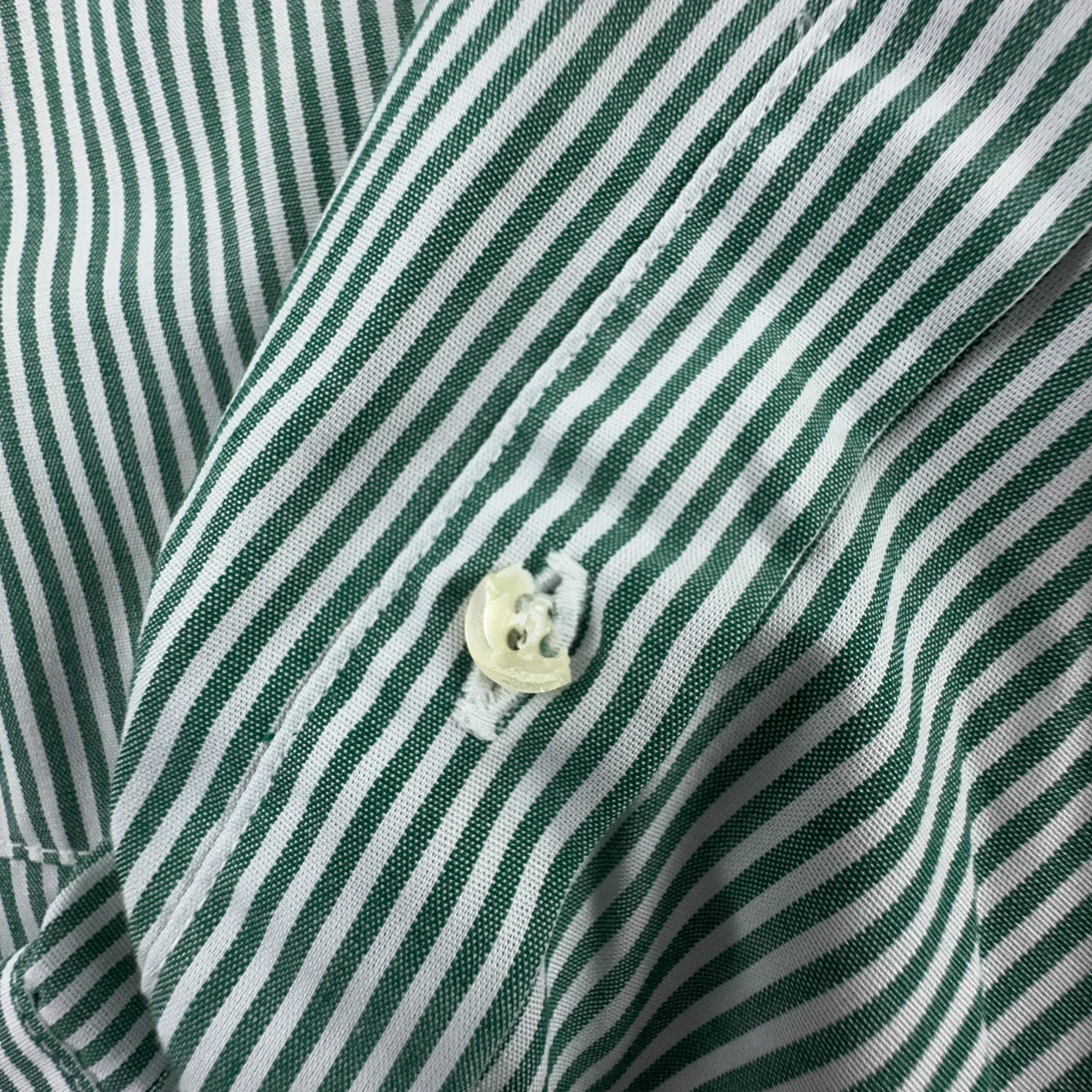 Camicia Burberry a righe verde e bianca - Taglia 40 uomo
