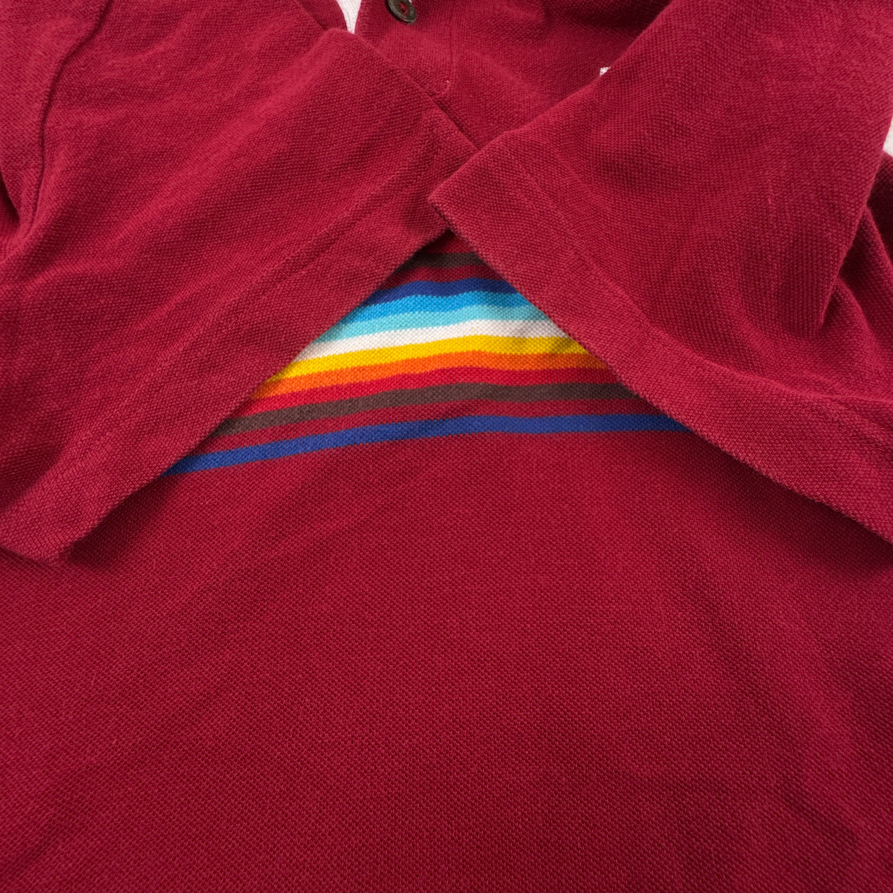 Polo D&G Vintage rossa e bianca con logo ricamato anni 00 - Taglia 34 48 uomo