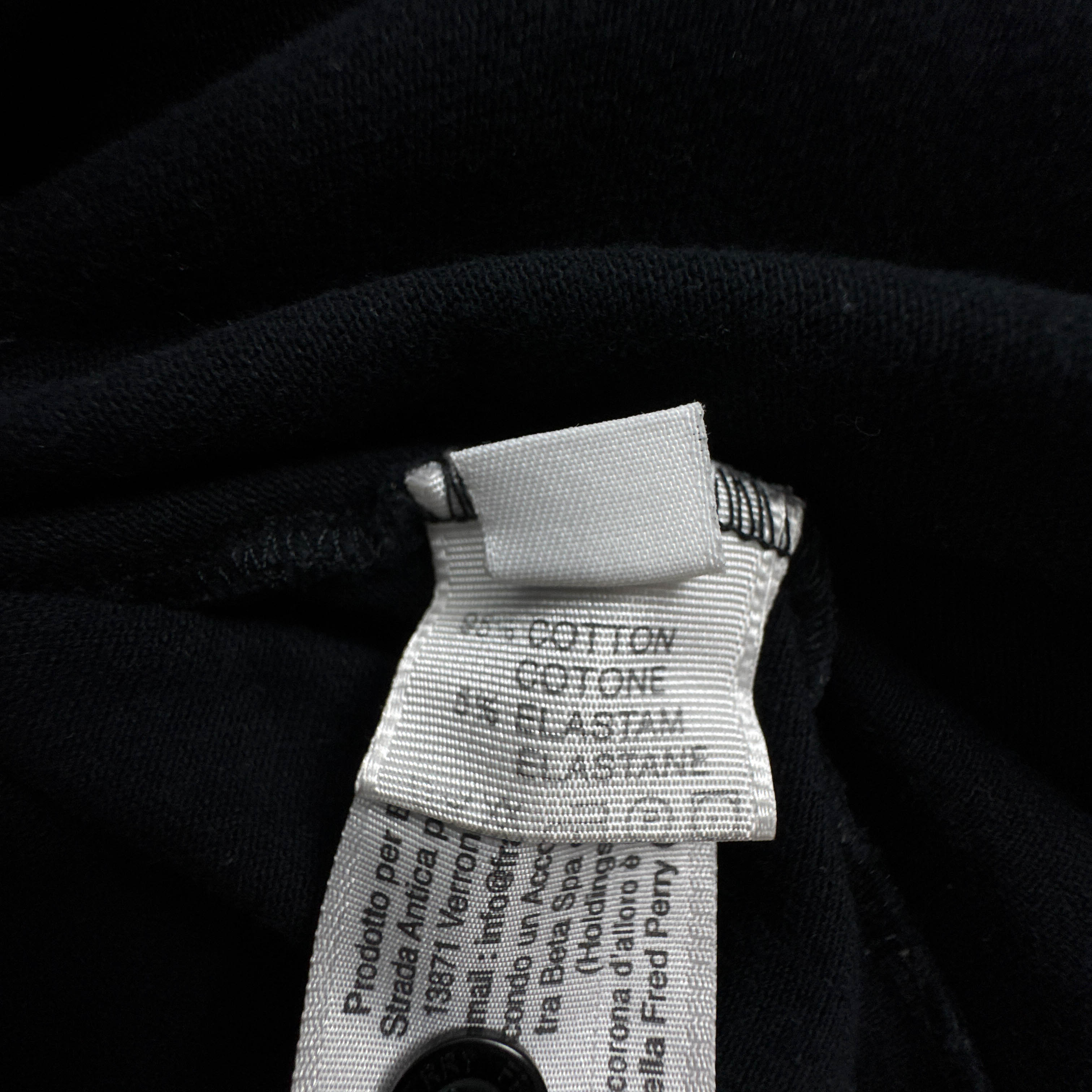 Polo Fred Perry nera in cotone tinta unita manica lunga - Taglia M uomo