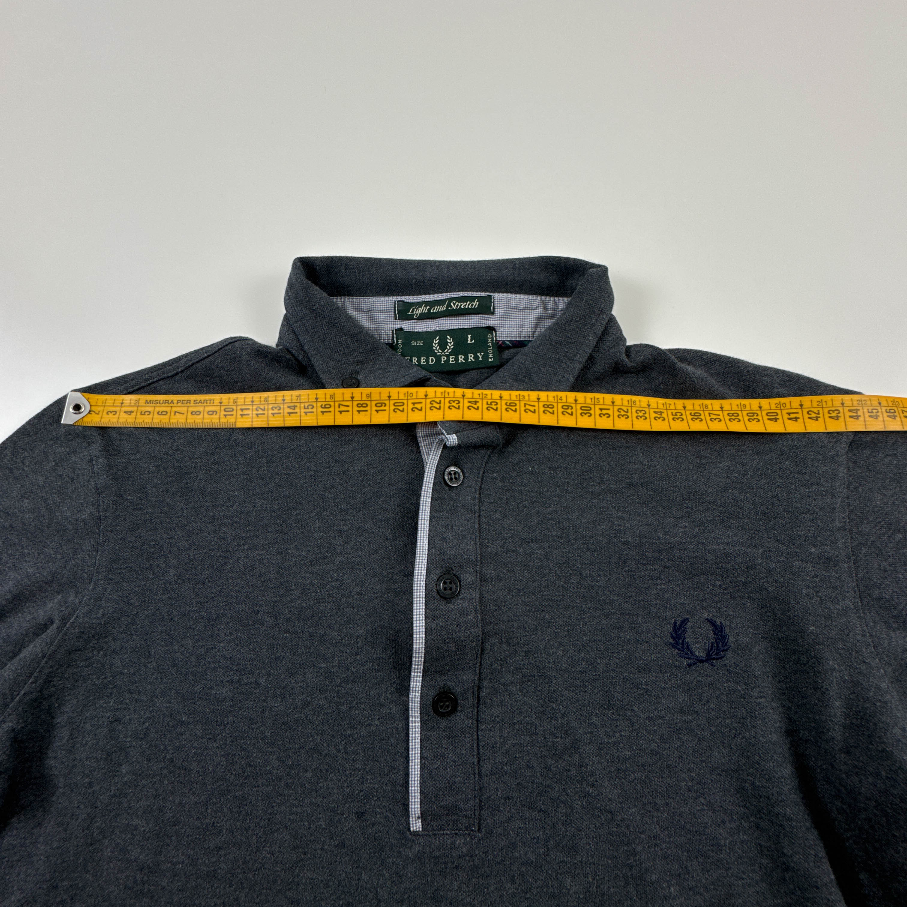 Polo Fred Perry grigia scura tinta unita in cotone - Taglia M uomo