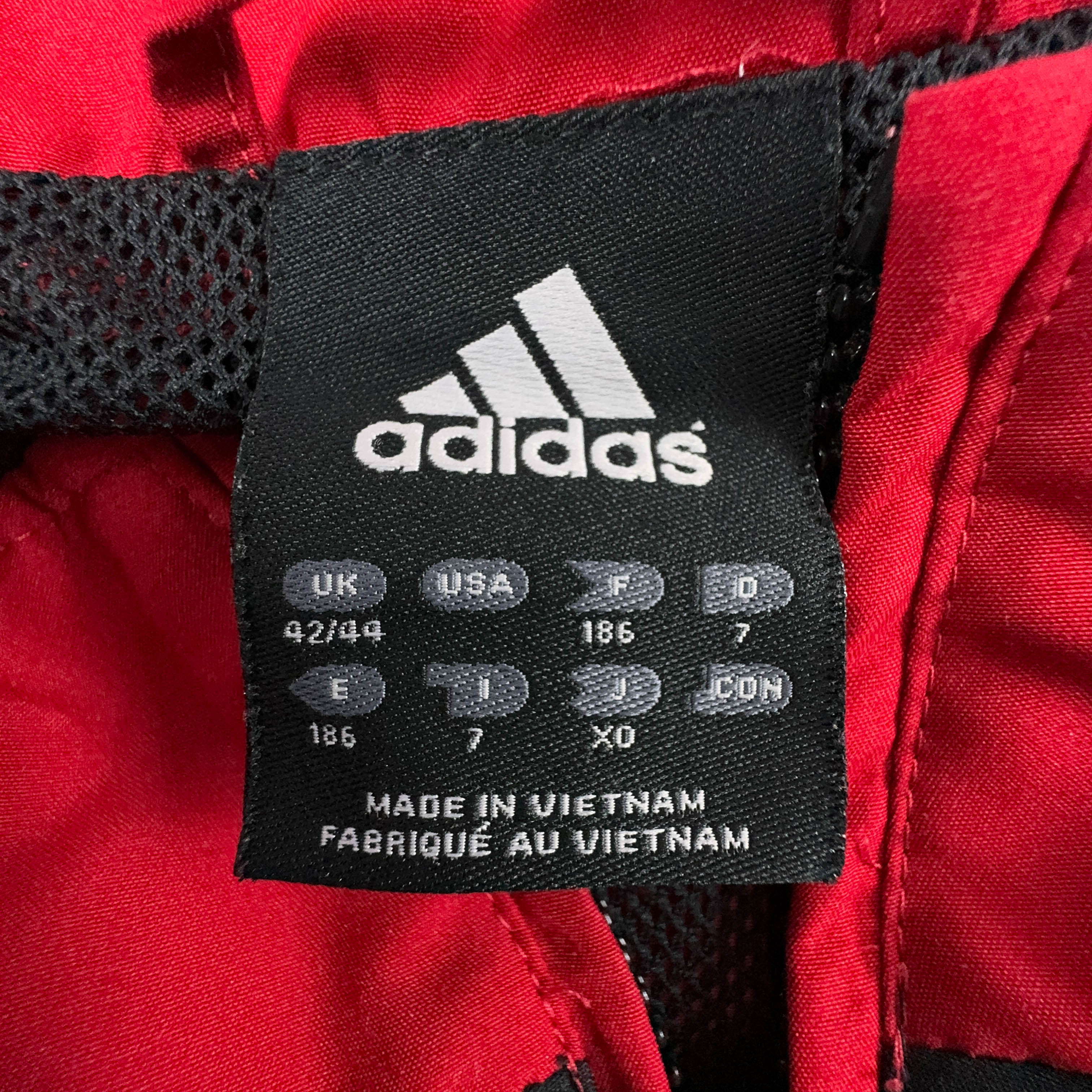 Giacca a vento Adidas Vintage rossa e nera con zip anni 2000 - Taglia D7 F186 uomo