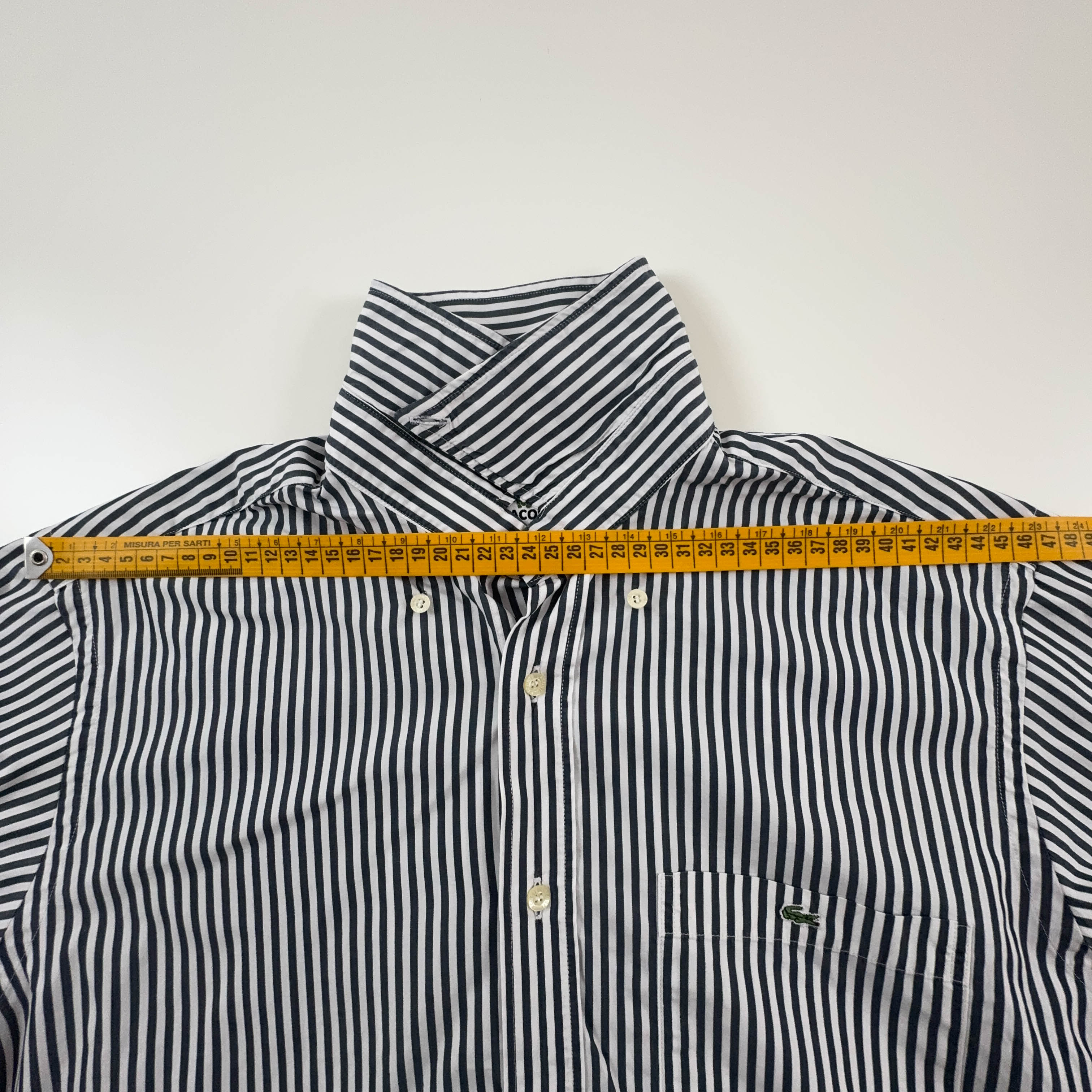 Camicia Lacoste a righe bianca e nera - Taglia 41 uomo