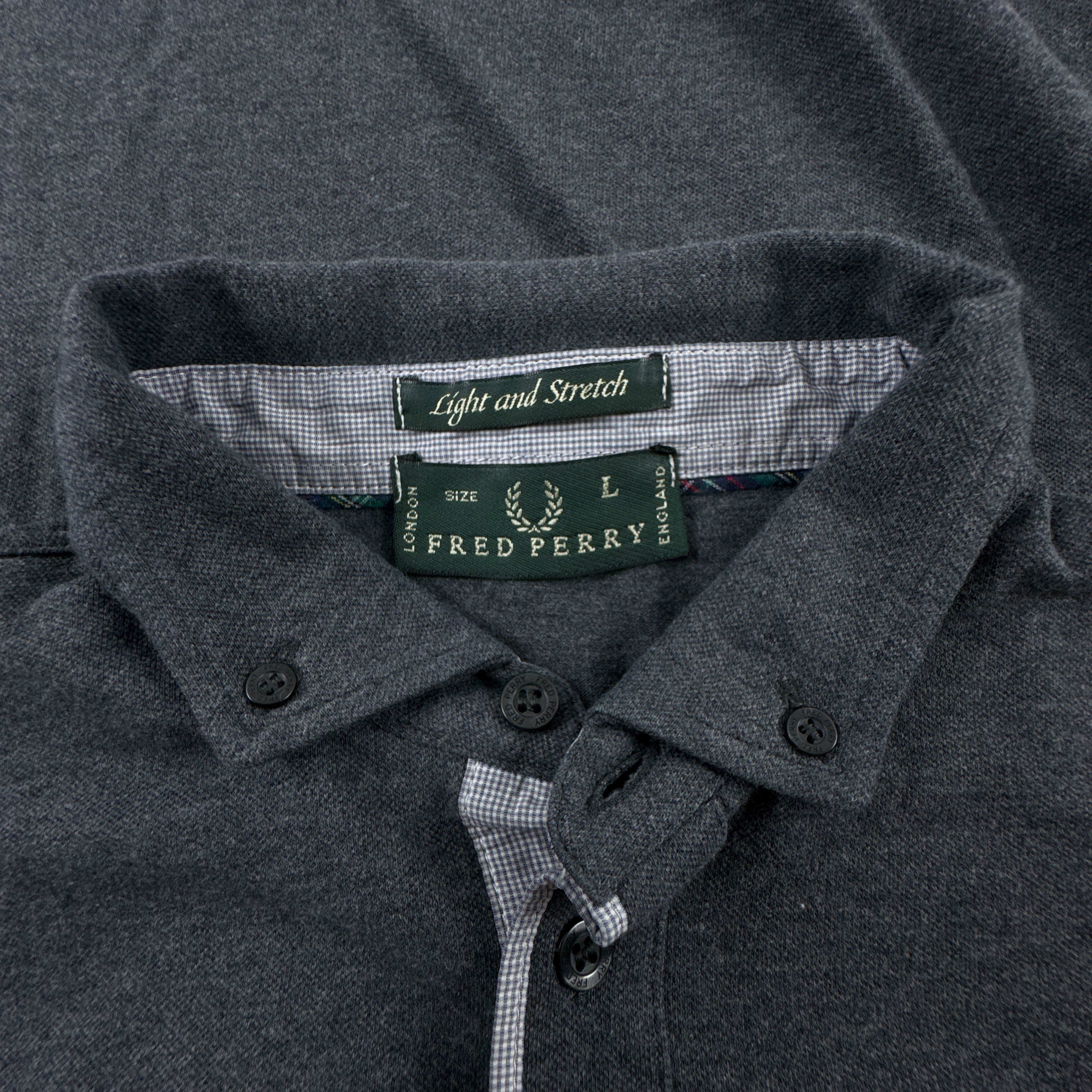 Polo Fred Perry grigia scura tinta unita in cotone - Taglia M uomo