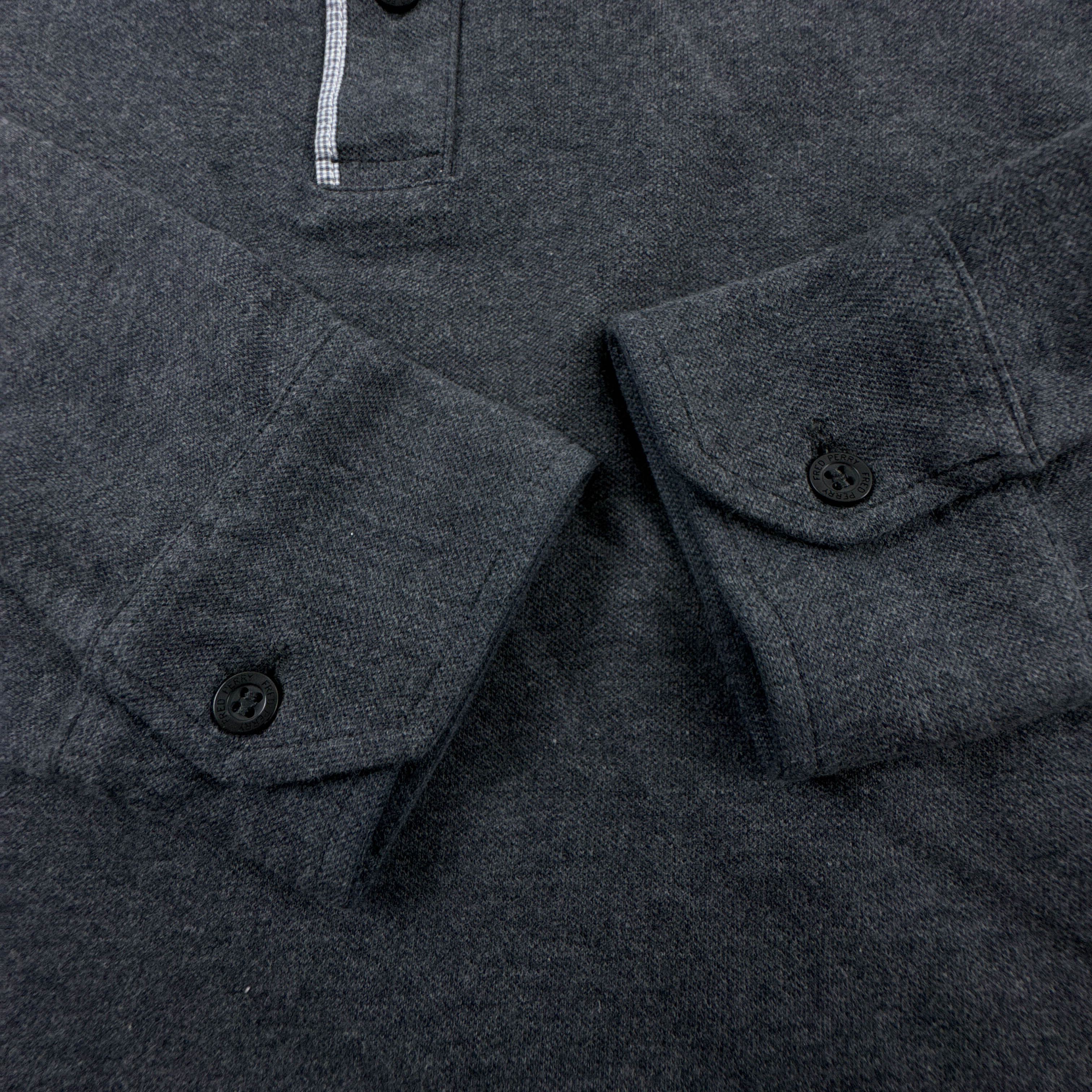 Polo Fred Perry grigia scura tinta unita in cotone - Taglia M uomo