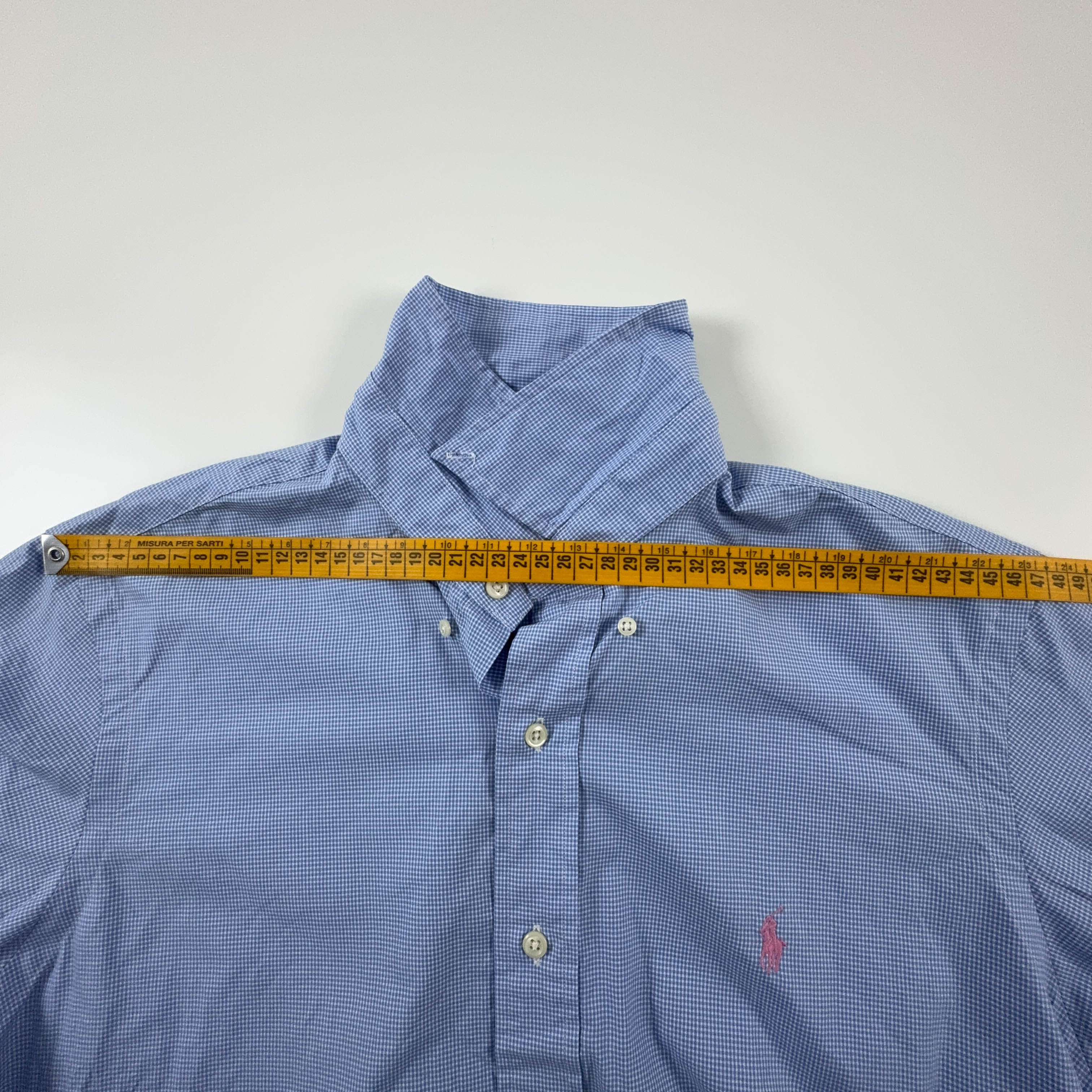 Camicia Ralph Lauren a quadri azzurra e bianca custom fit - Taglia L 40 41 uomo