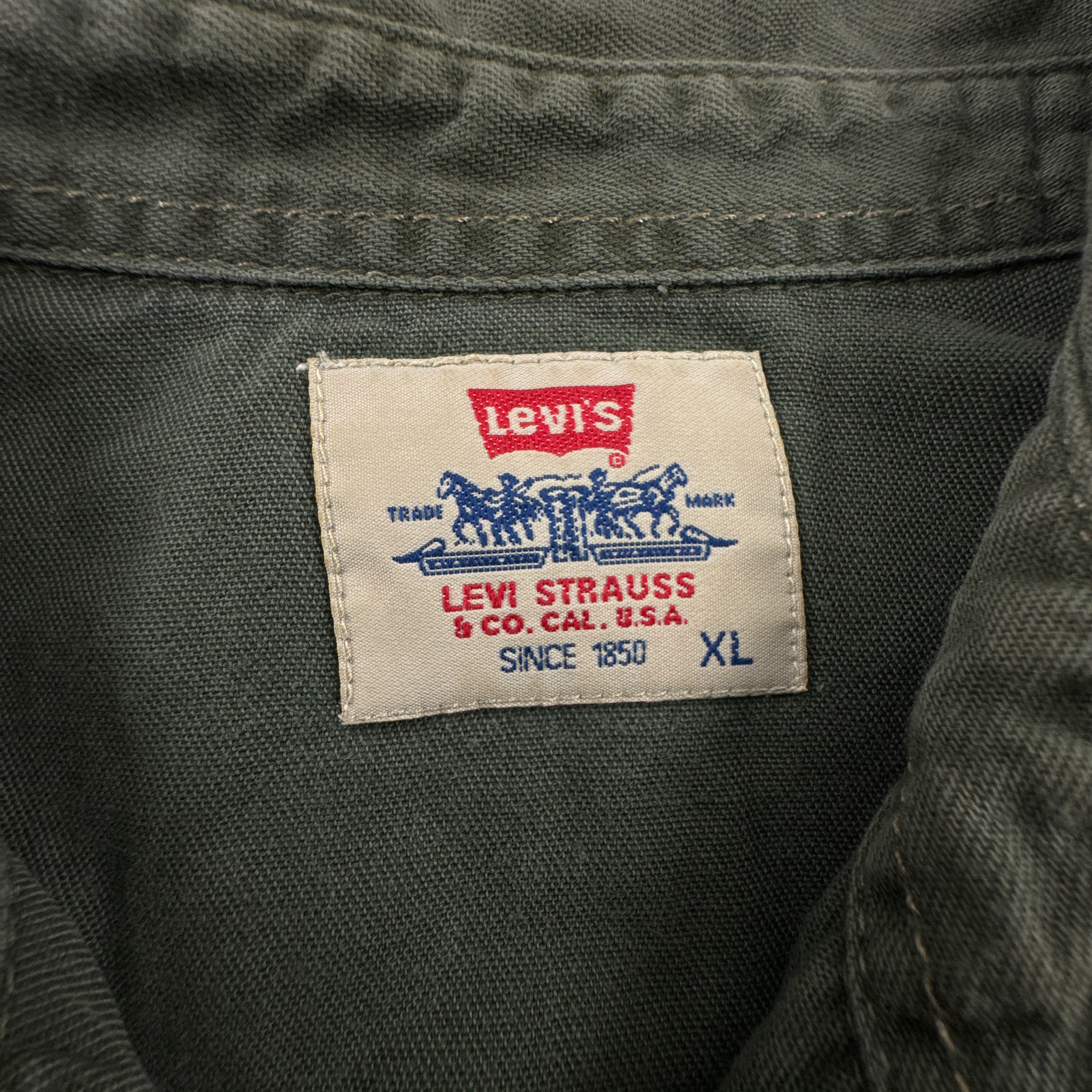 Camicia Levi's Vintage verde scuro in cotone anni 80 90 - Taglia XL uomo