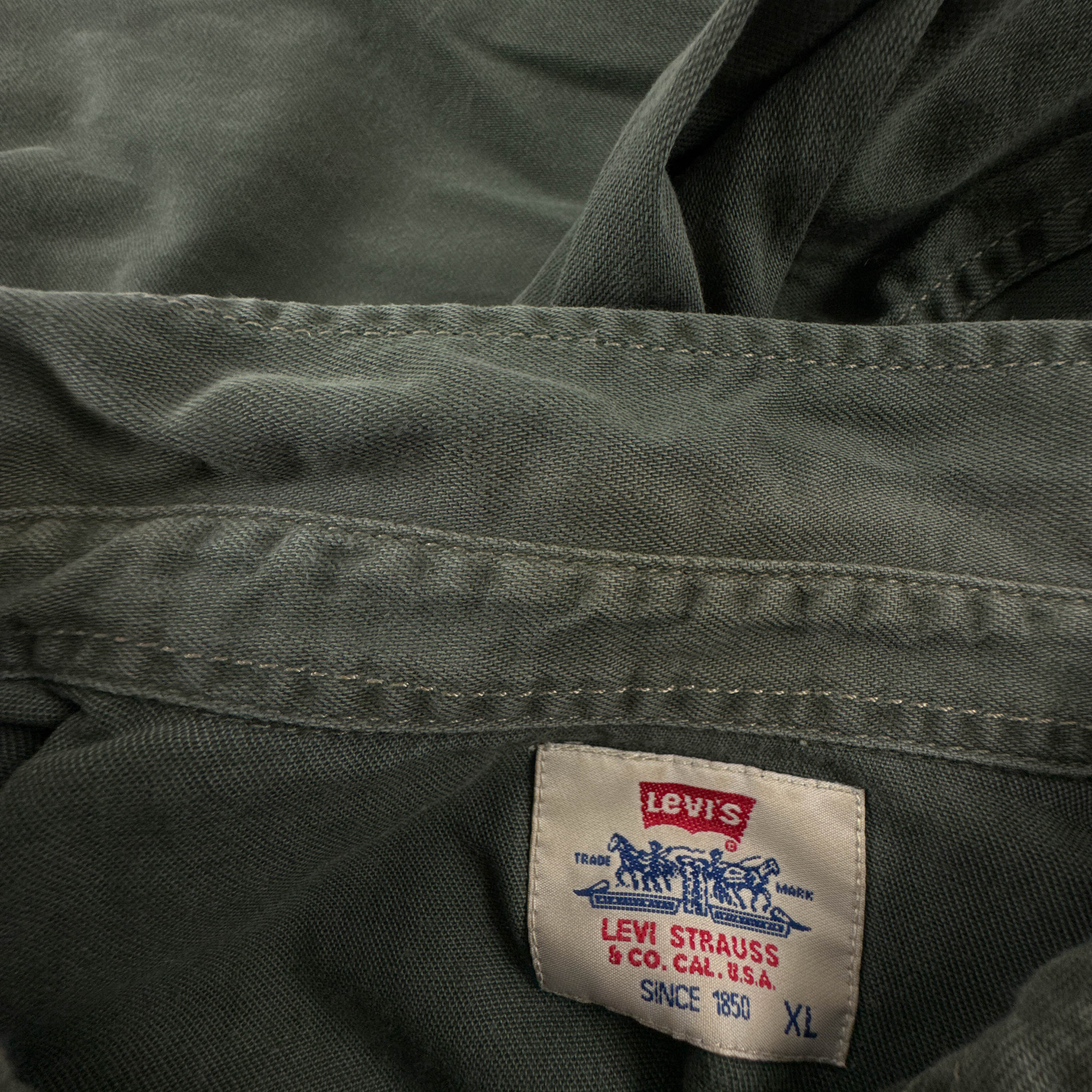 Camicia Levi's Vintage verde scuro in cotone anni 80 90 - Taglia XL uomo