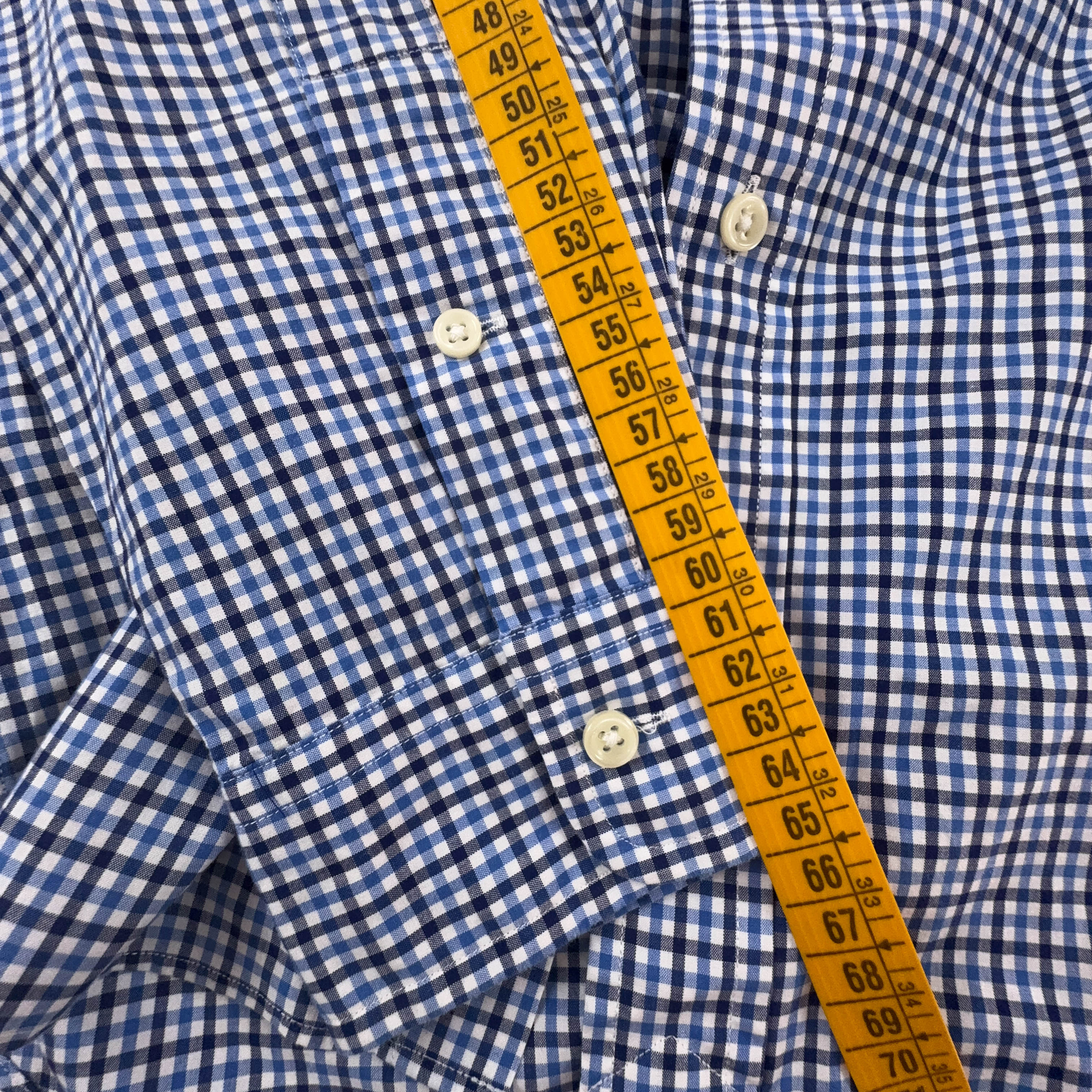 Camicia Ralph Lauren a quadri blu e bianca slim fit in cotone - Taglia M uomo