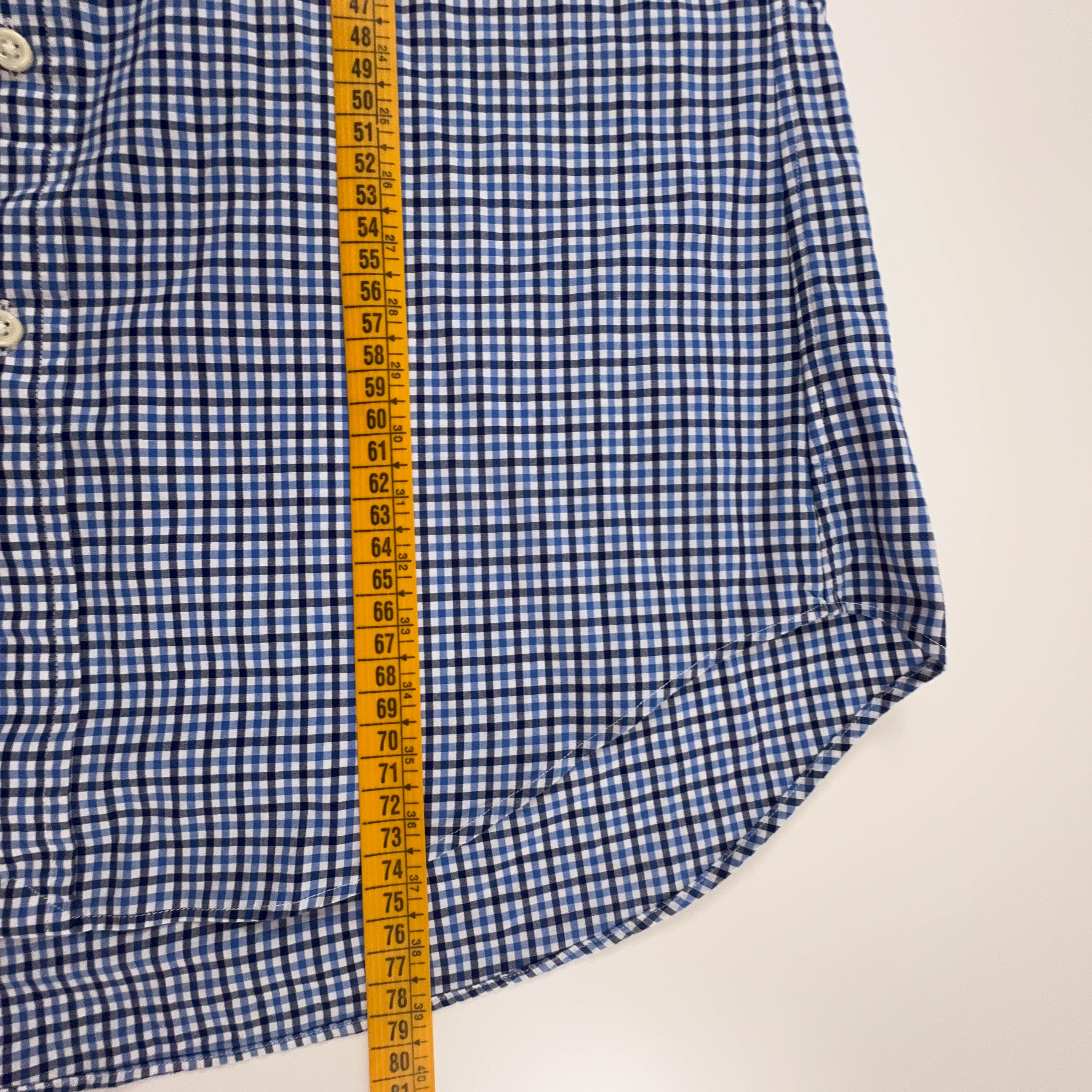 Camicia Ralph Lauren a quadri blu e bianca slim fit in cotone - Taglia M uomo