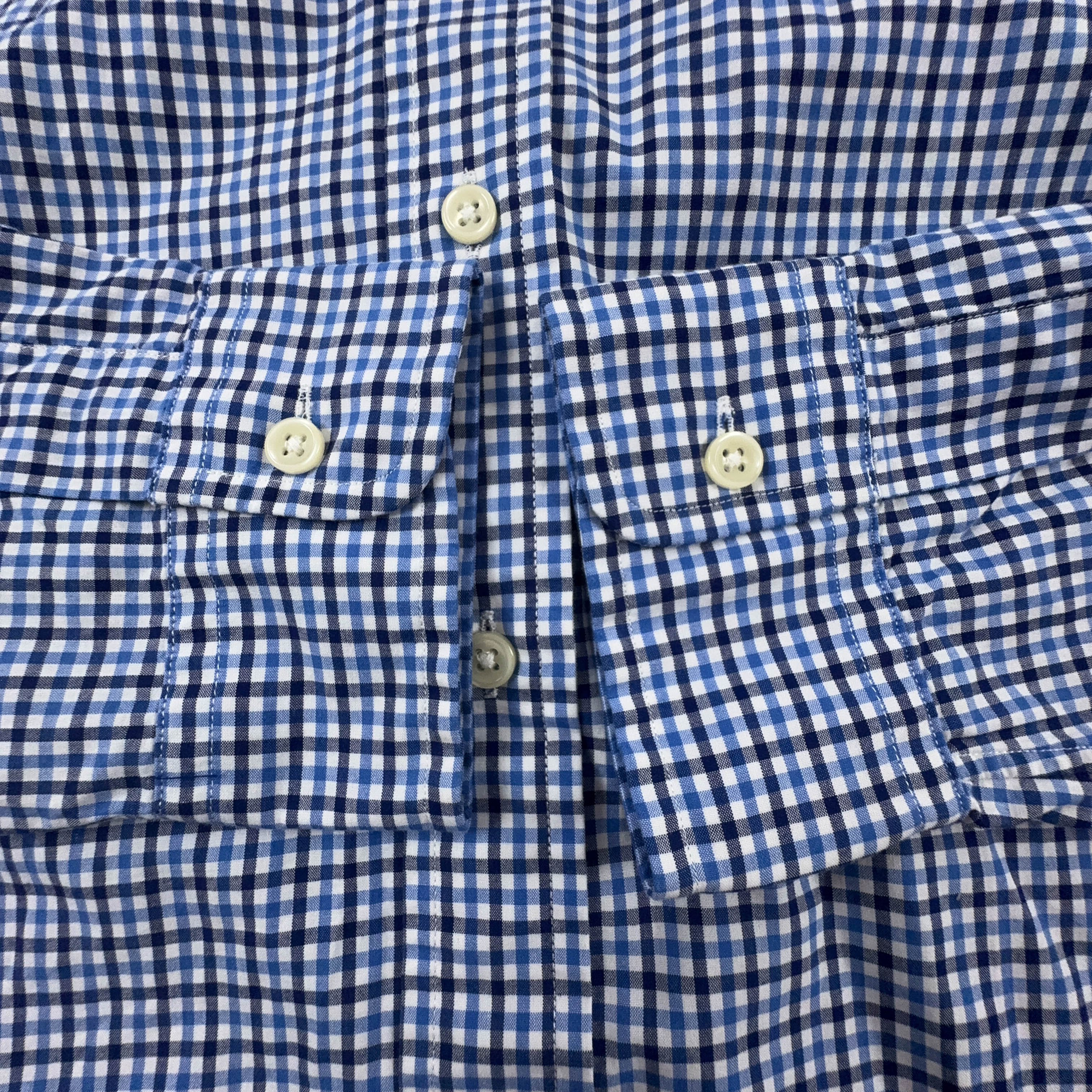 Camicia Ralph Lauren a quadri blu e bianca slim fit in cotone - Taglia M uomo