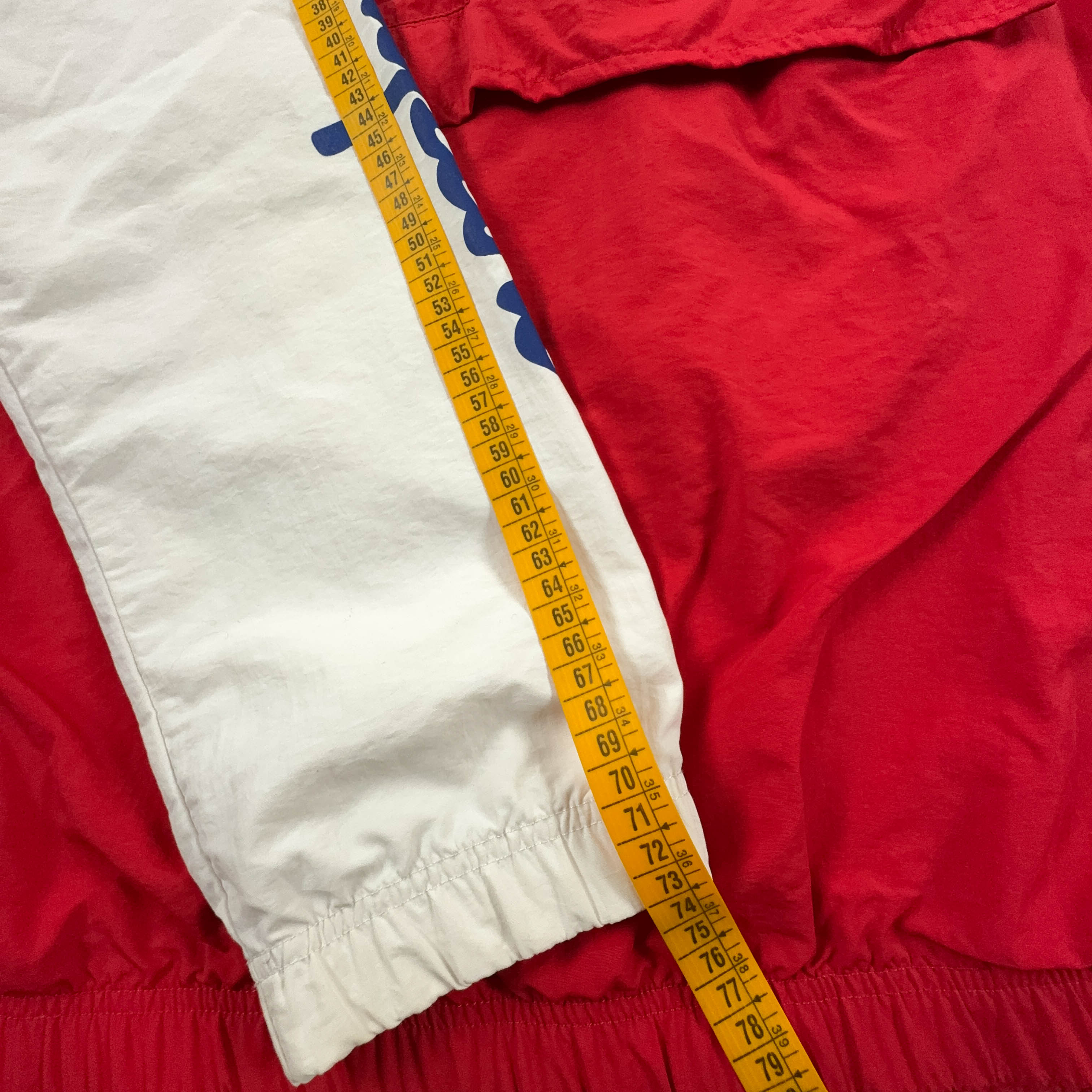 Giacca a vento Champion Vintage blu rossa e bianca anni 90 quarter zip - Taglia XL uomo