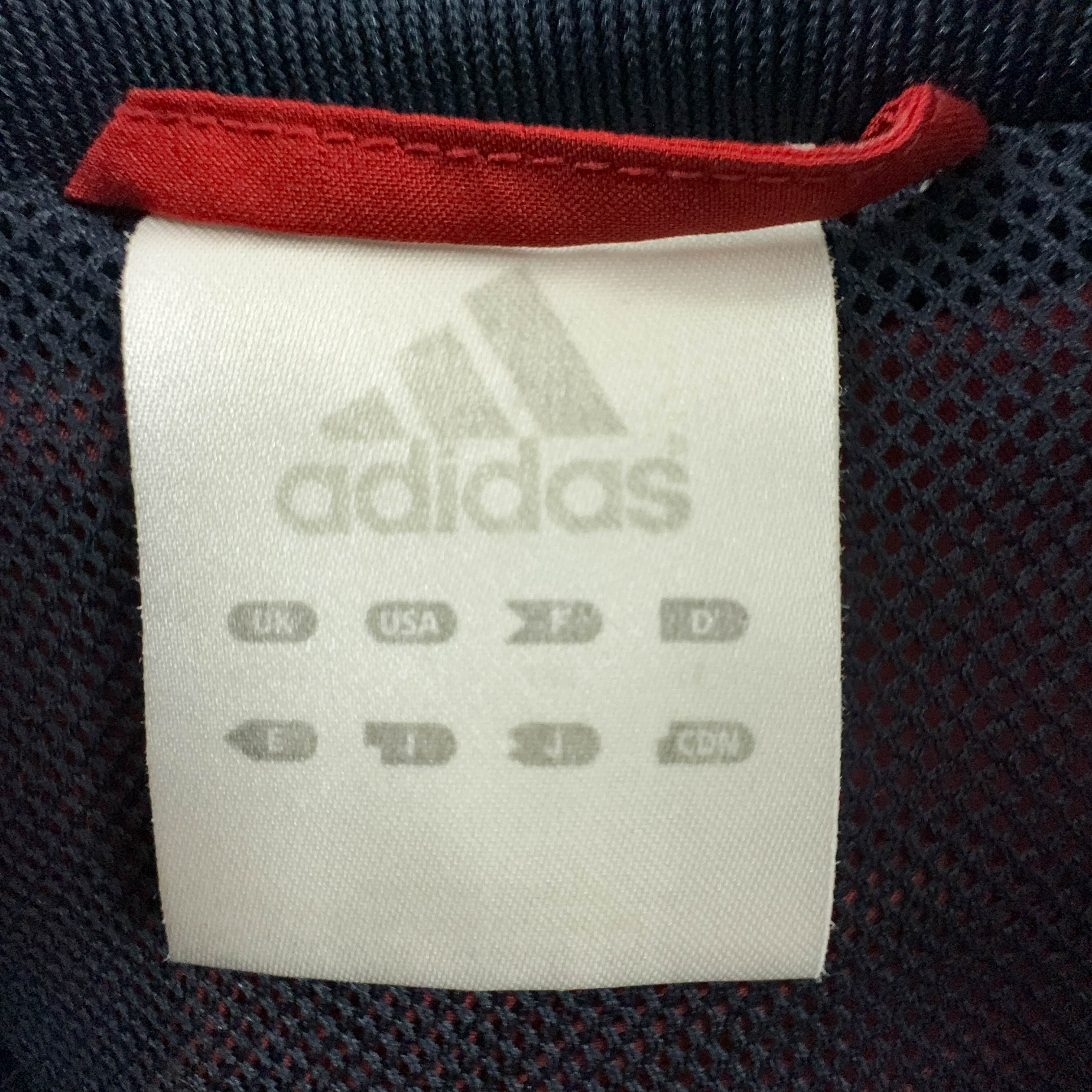 Giacca a vento Adidas Vintage blu e rossa anni 2000 con zip - Taglia L/XL uomo