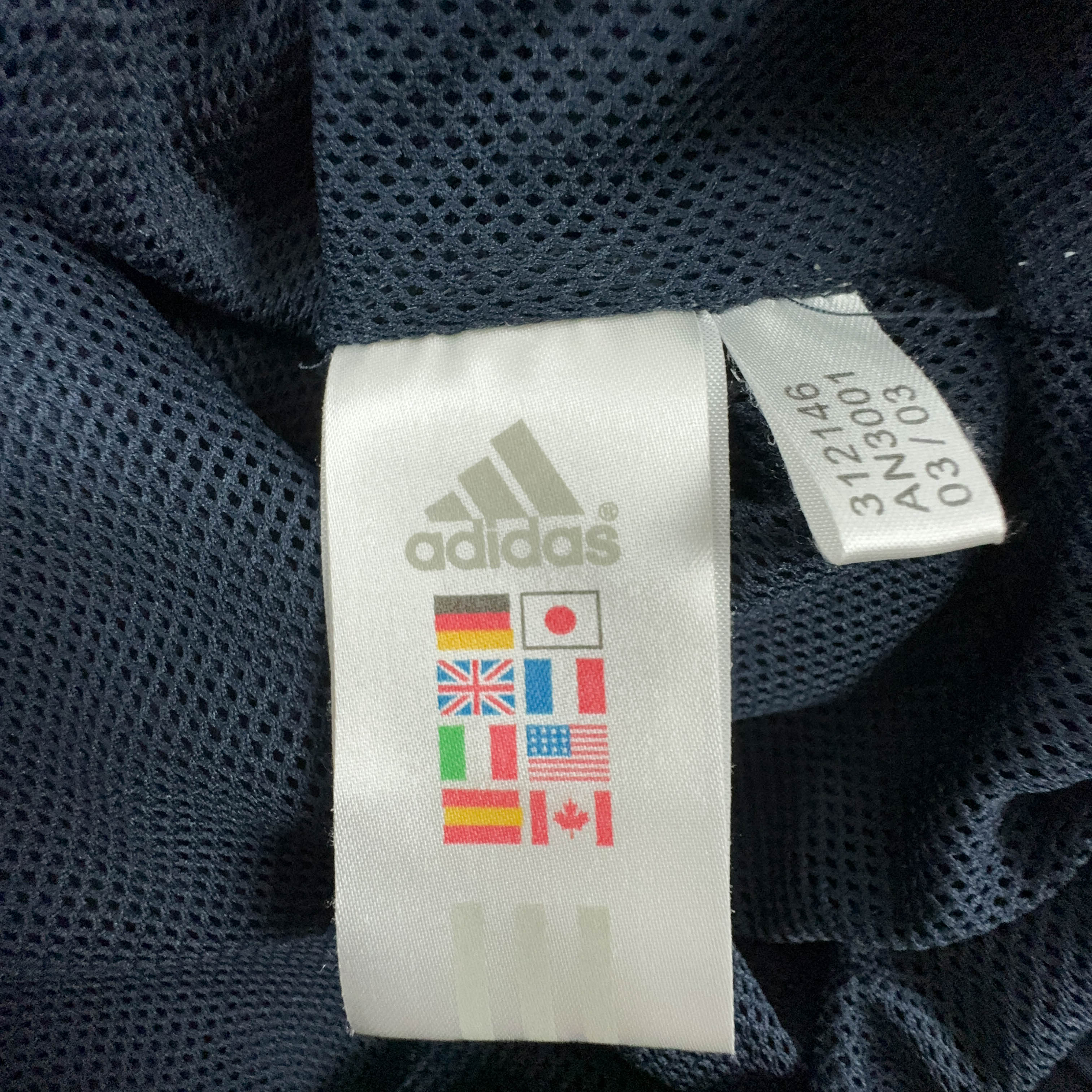 Giacca a vento Adidas Vintage blu e rossa anni 2000 con zip - Taglia L/XL uomo