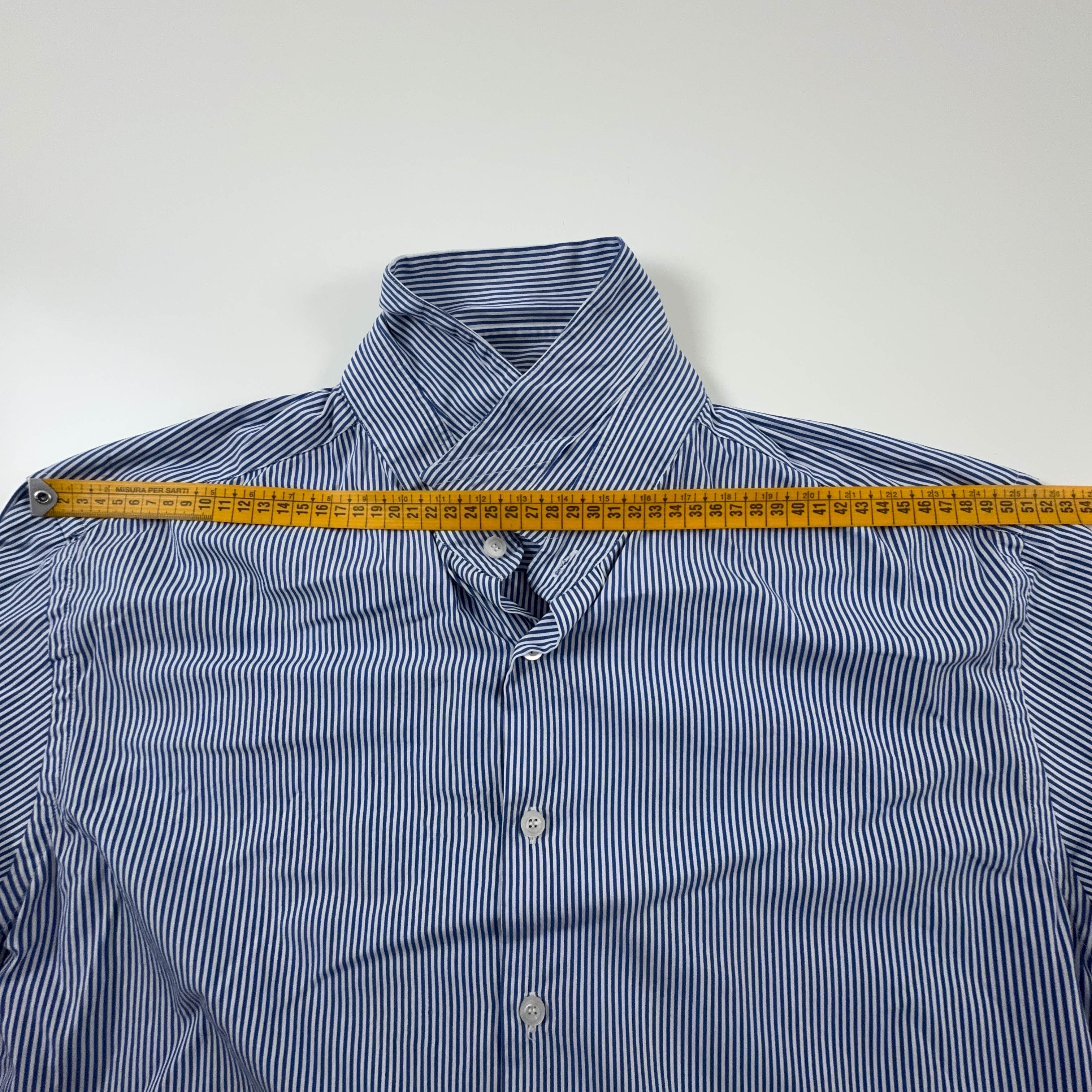 Camicia Prada a righe blu e bianca - Taglia 45 uomo